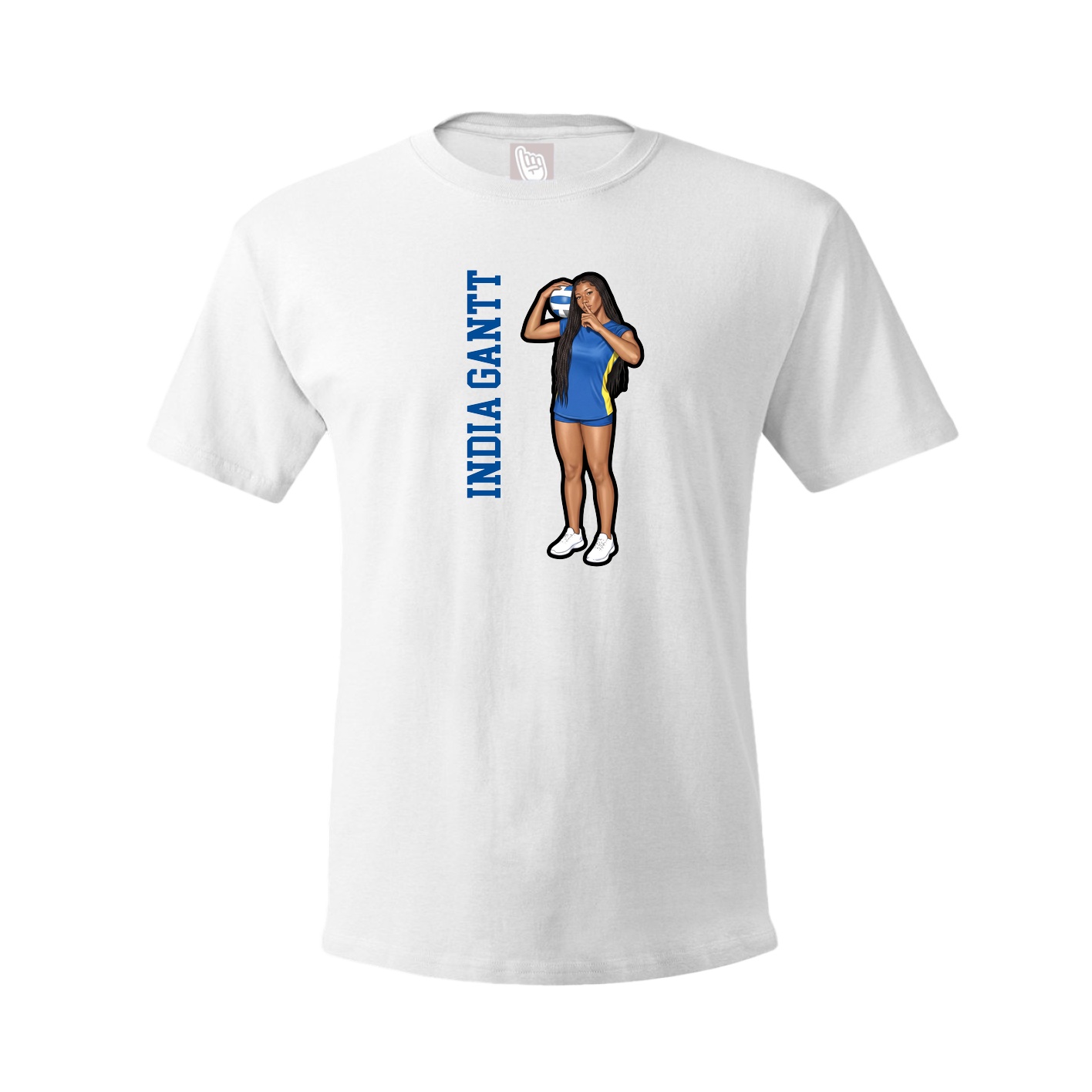 Tee — Name Vertical in White