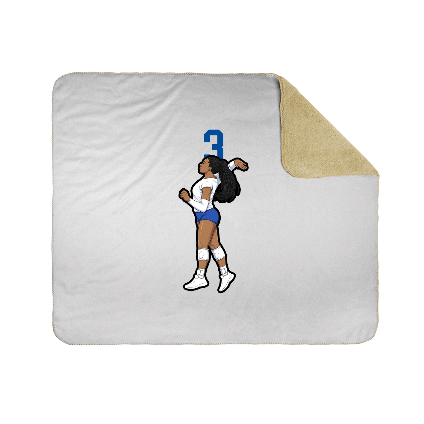 Throw Blanket — Number Top in White