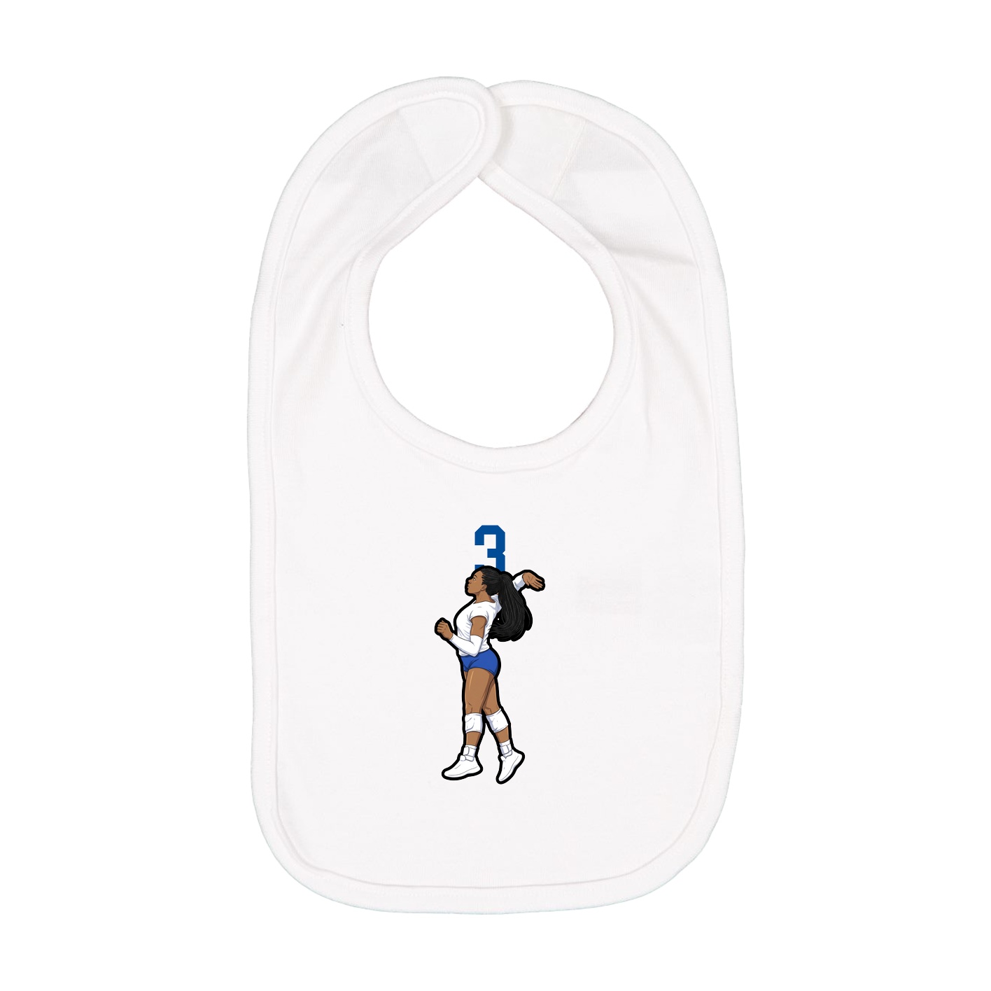 Infant Bib — Number Top in White