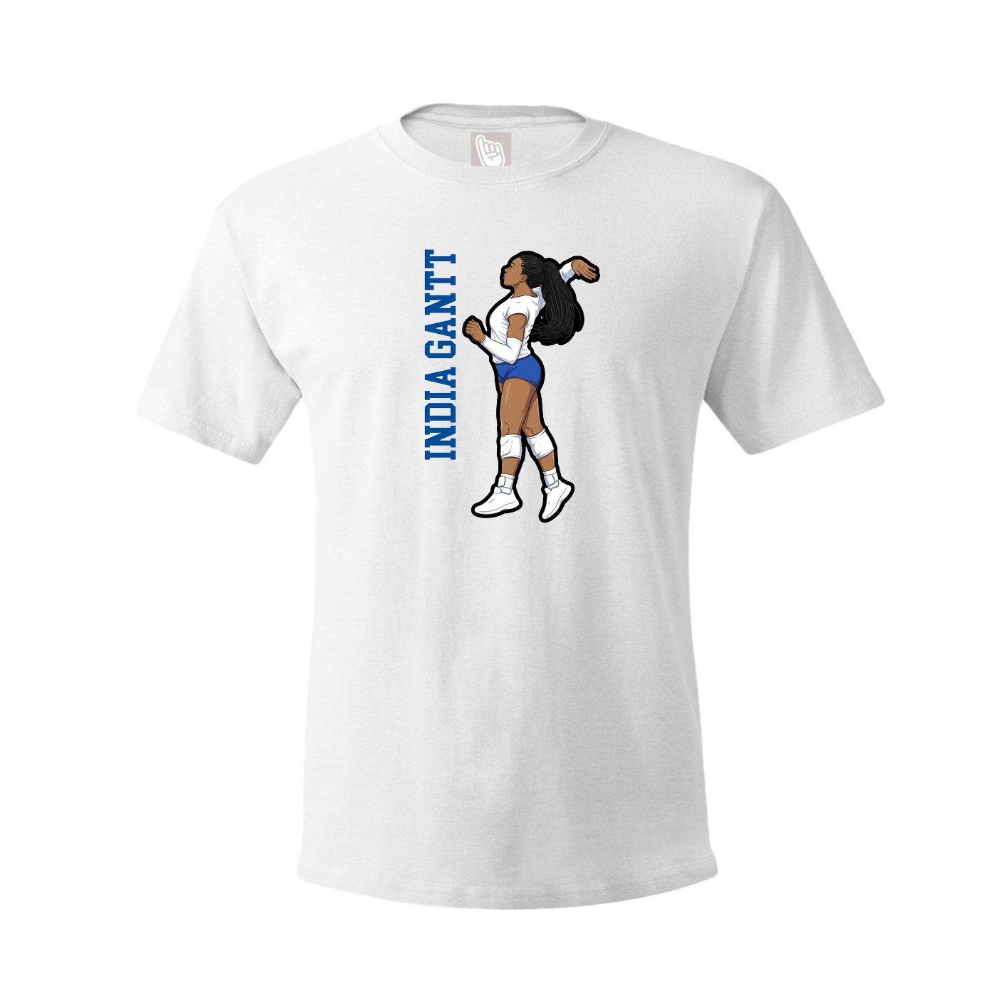 Tee — Name Vertical in White