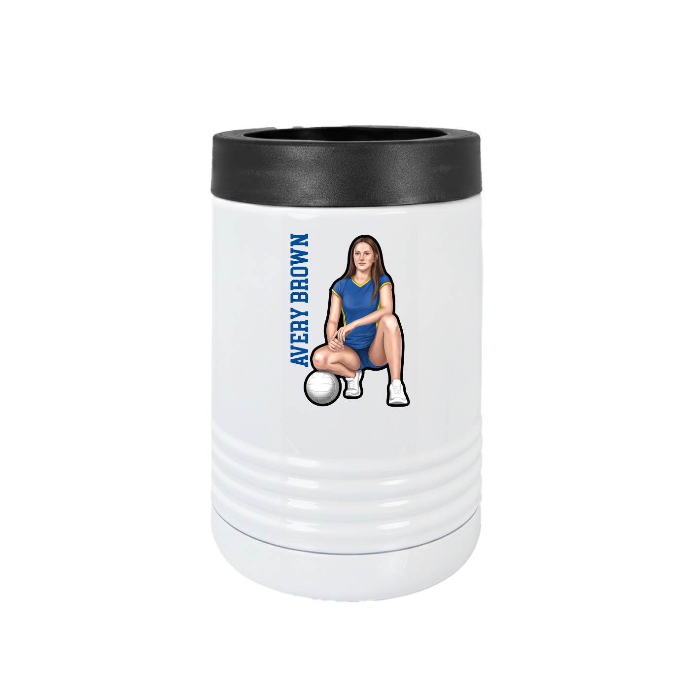 Beverage Holder — Name Vertical in White