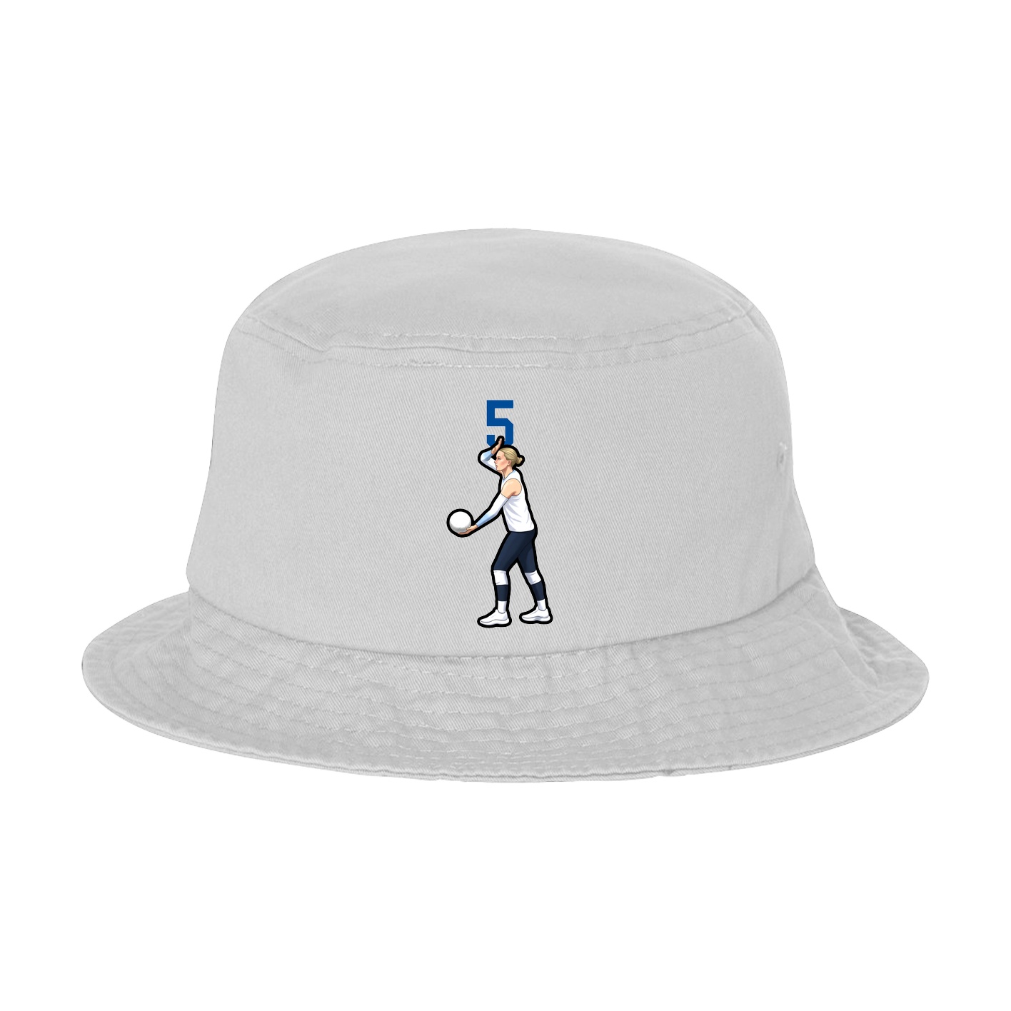 Bucket Cap — Number Top in White