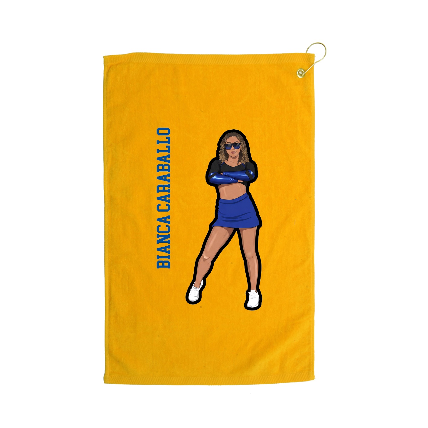 Golf Towel — Name Vertical in Gold