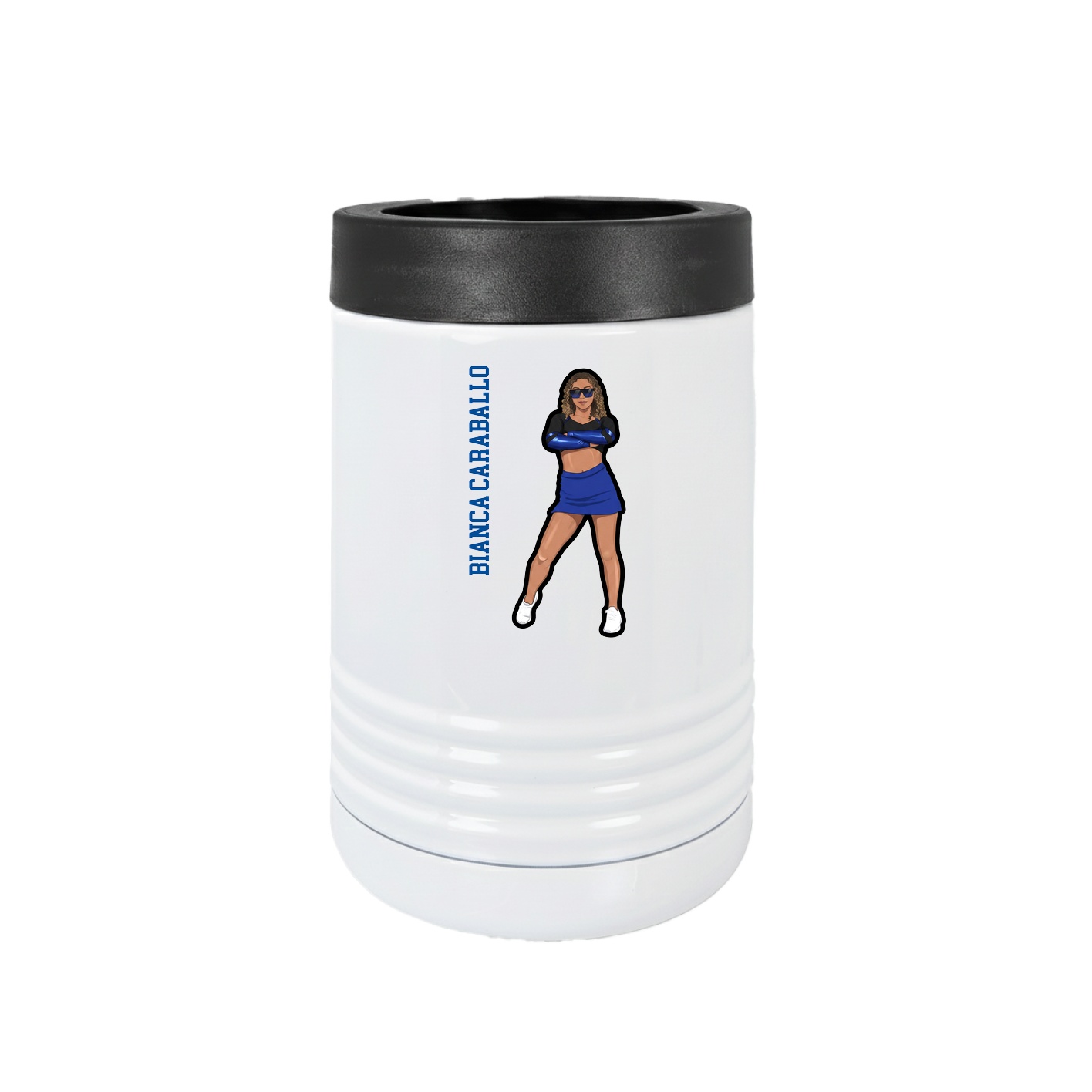 Beverage Holder — Name Vertical in White