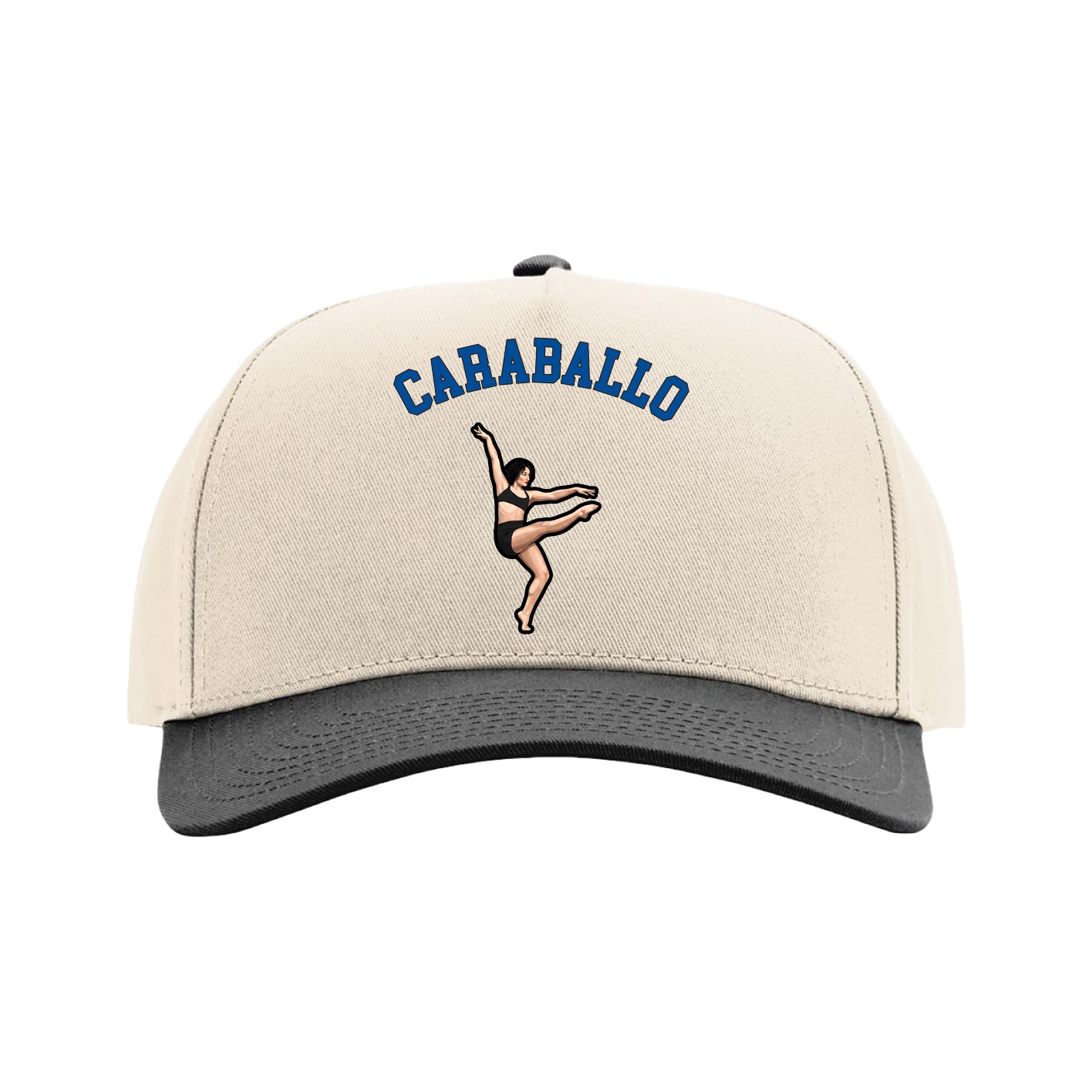 Full Fabric Five-Panel Champ Cap — Shirsey Arch in Cream/Black