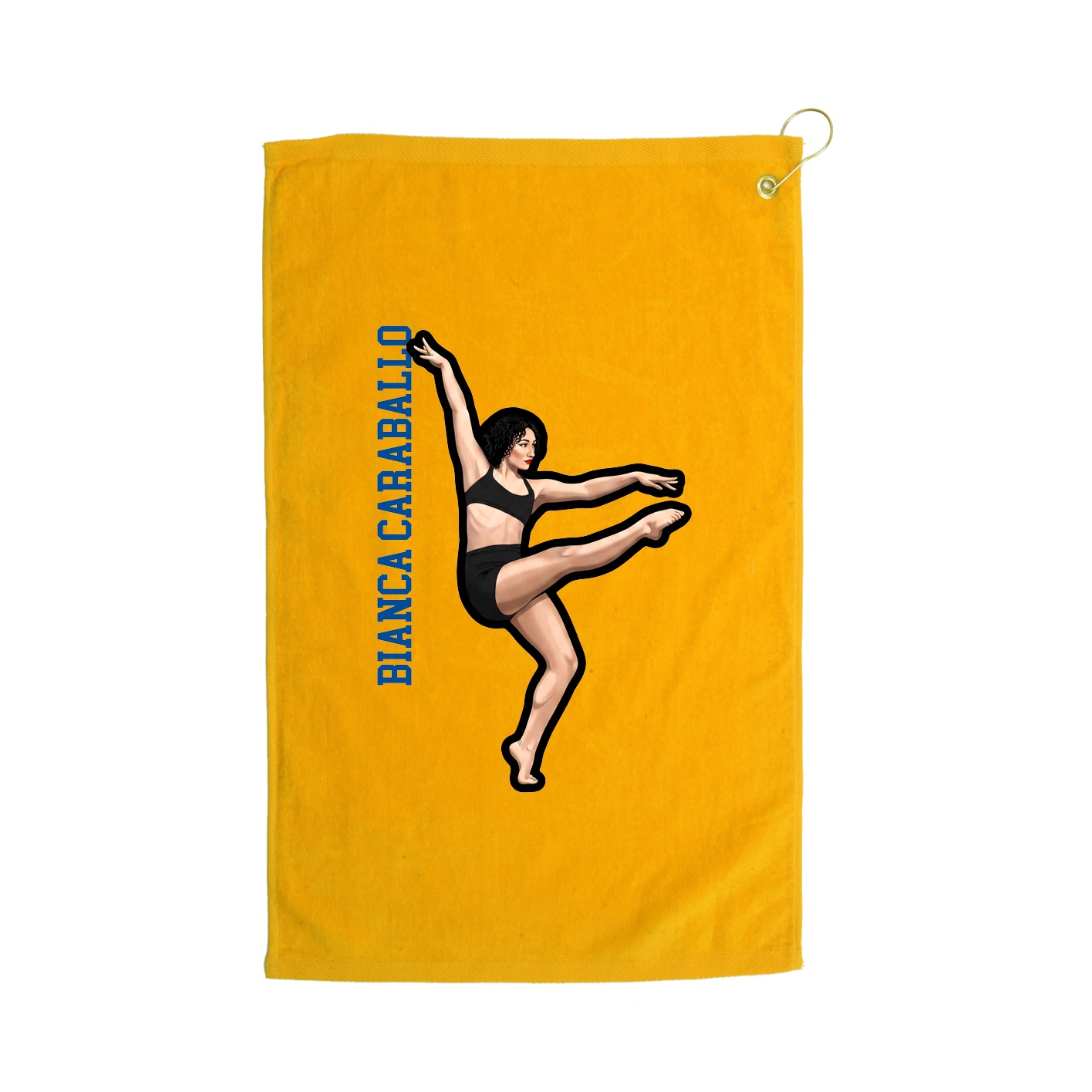 Golf Towel — Name Vertical in Gold