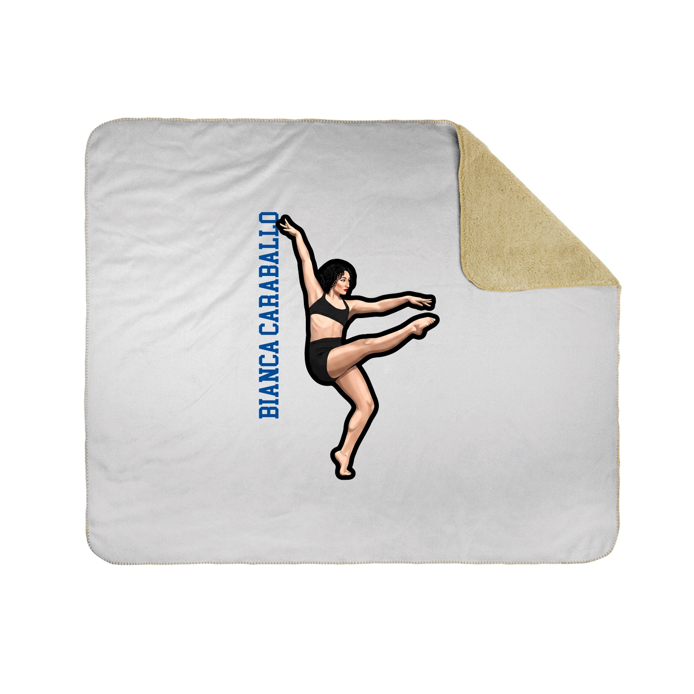 Throw Blanket — Name Vertical in White