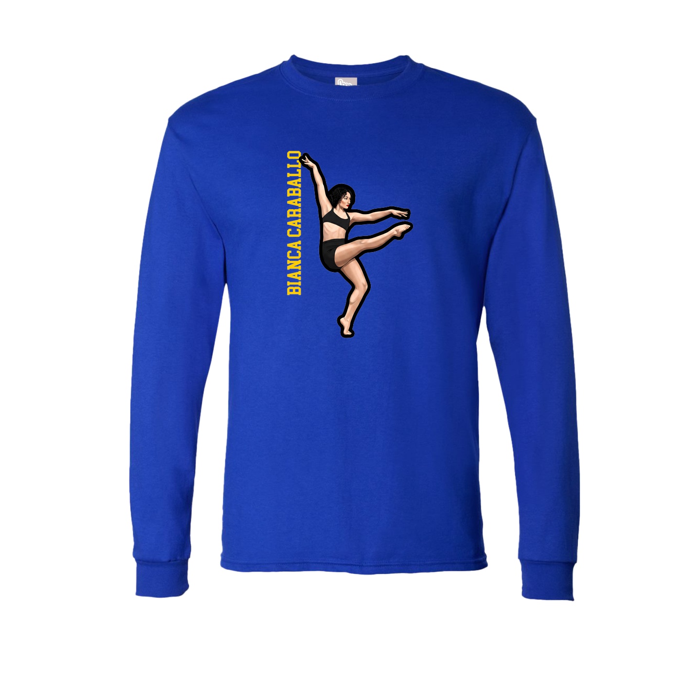 Long Sleeve Tee — Name Vertical in Royal
