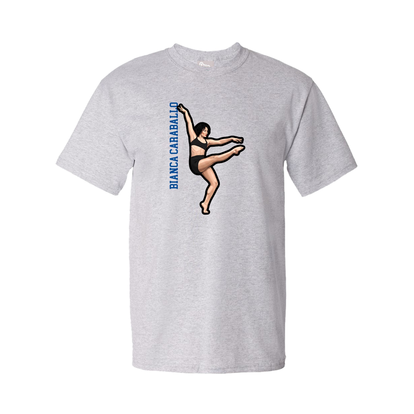 Youth Tee — Name Vertical in Grey