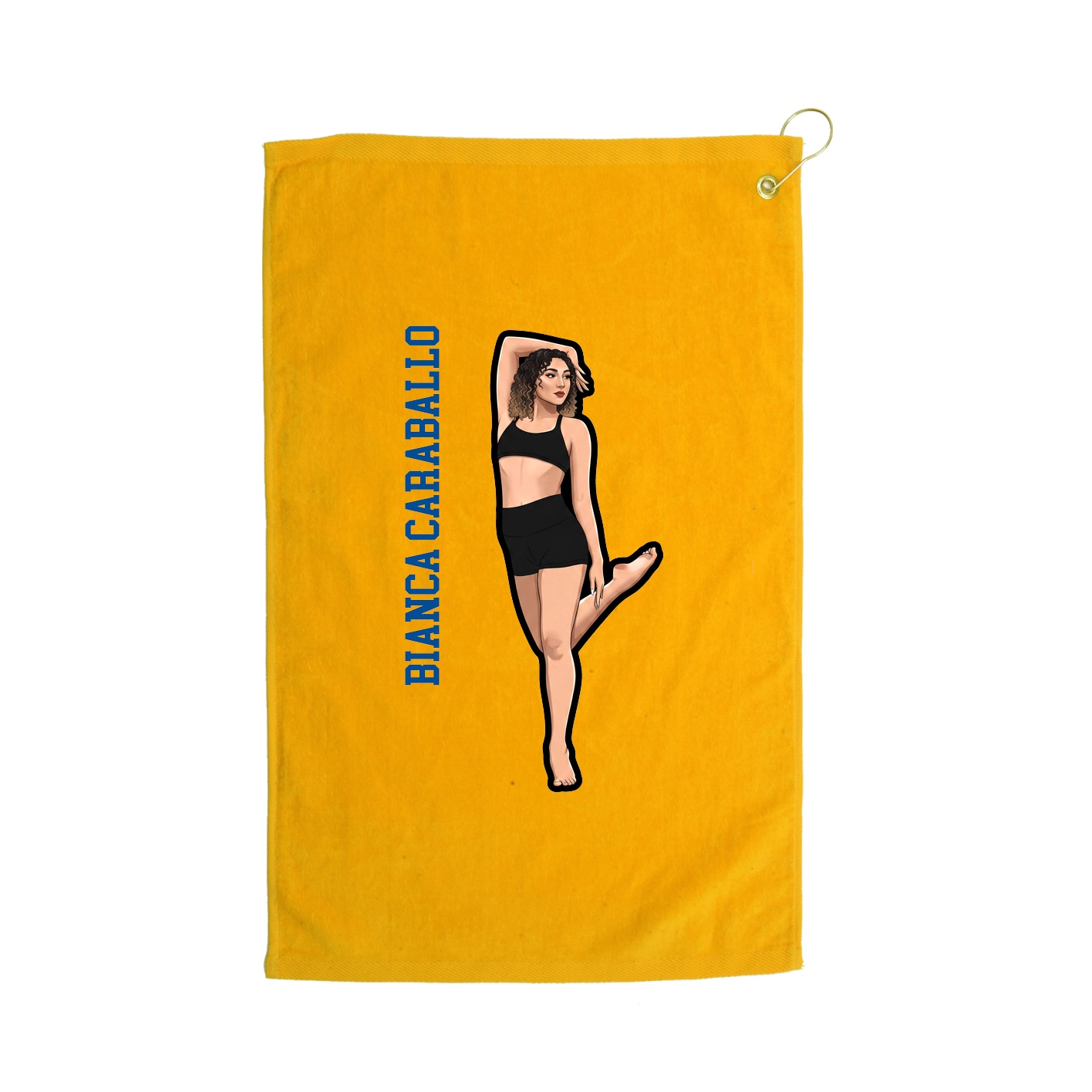 Golf Towel — Name Vertical in Gold