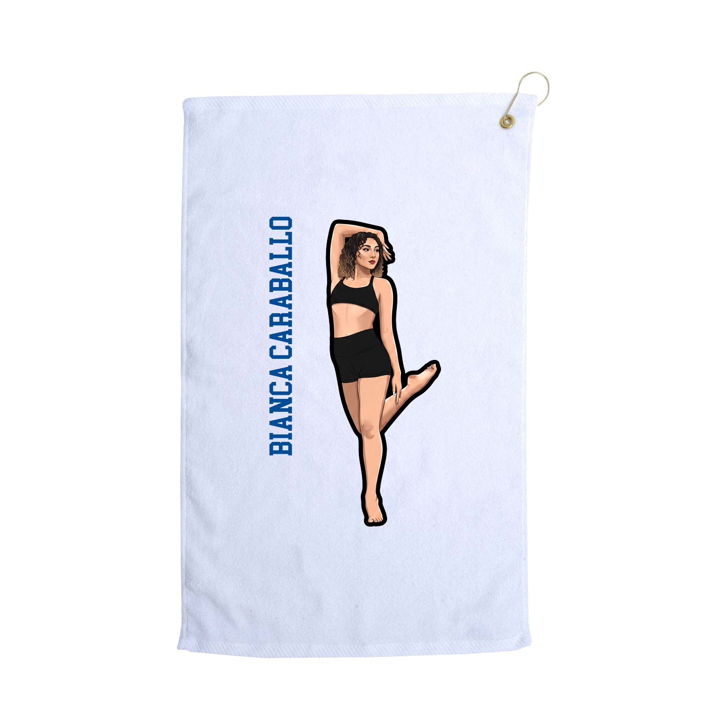 Golf Towel — Name Vertical in White