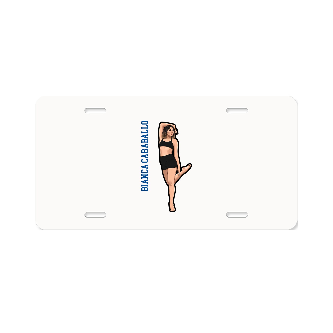 License Plate — Name Vertical in Classic
