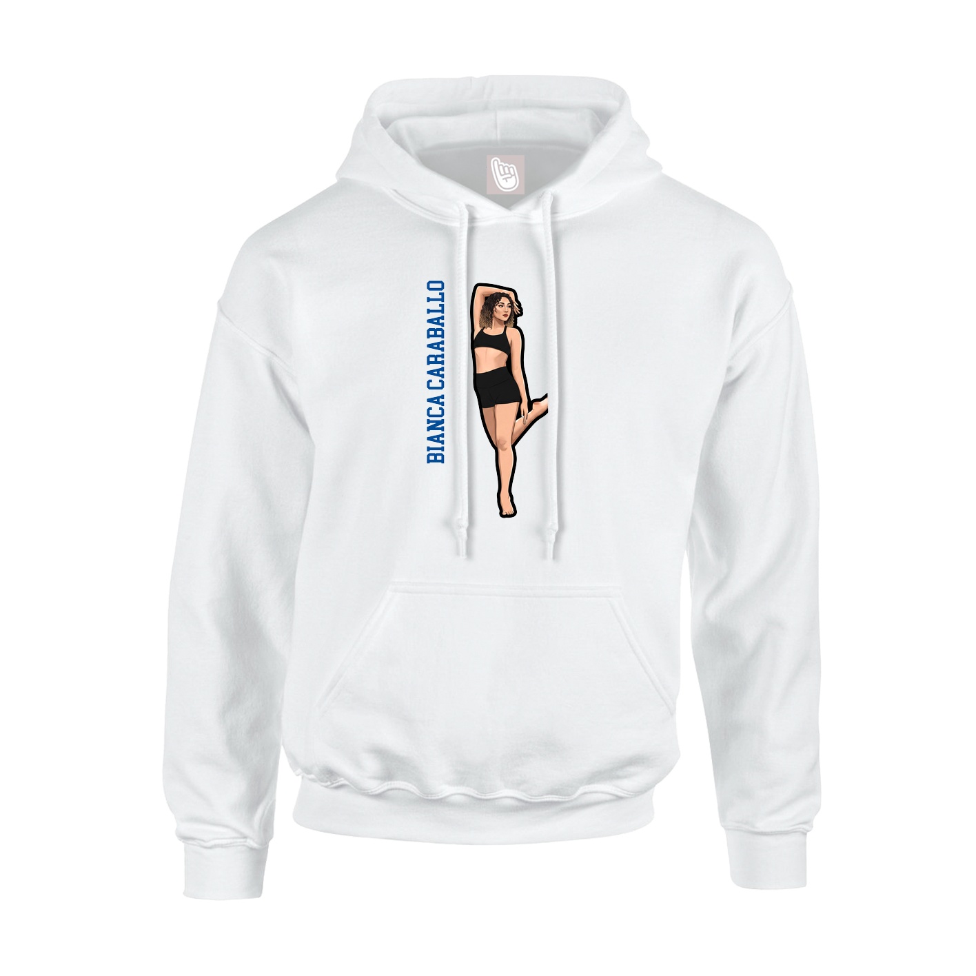 Youth Hoodie — Name Vertical in White
