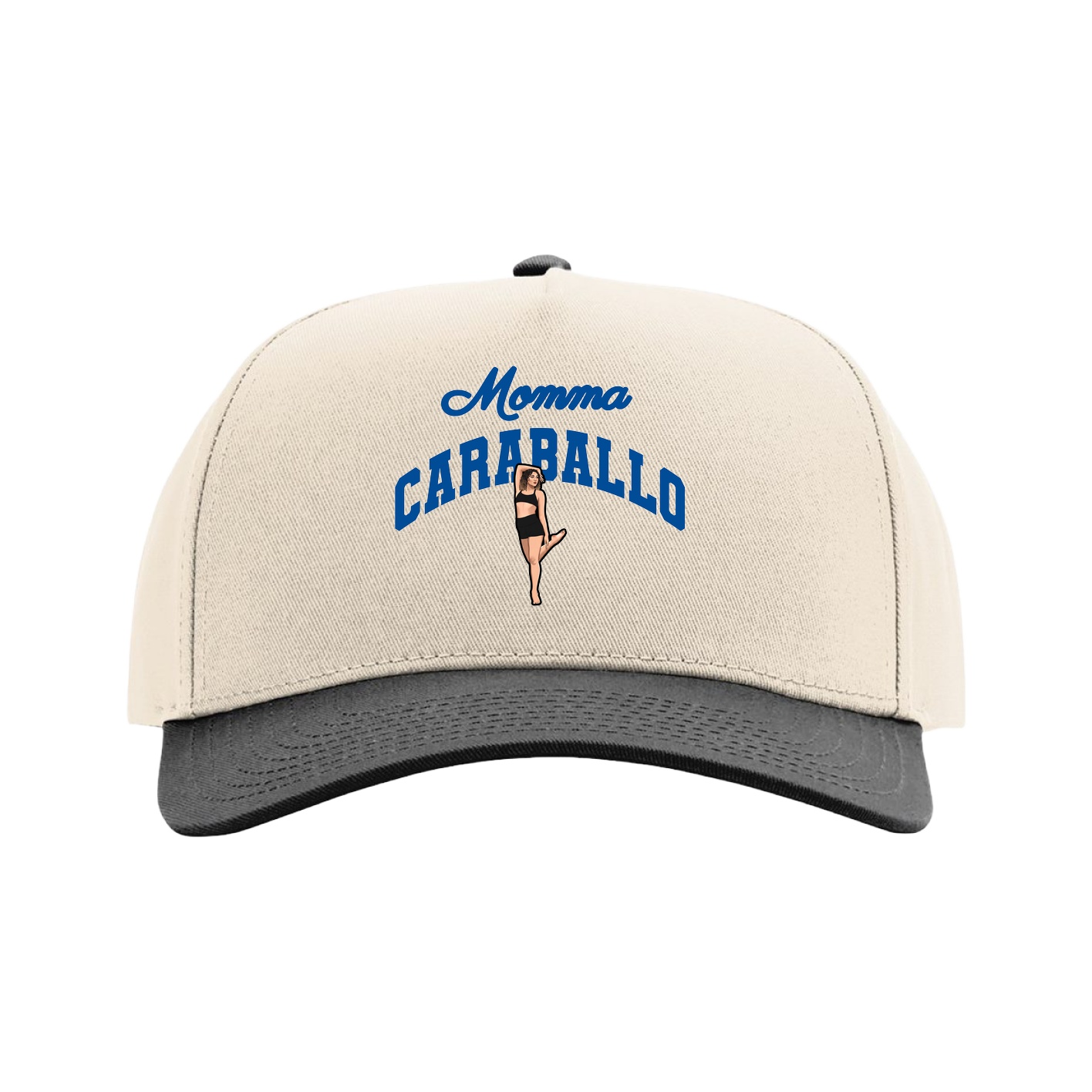 Full Fabric Five-Panel Champ Cap — Mothers Day Arch in Cream/Black