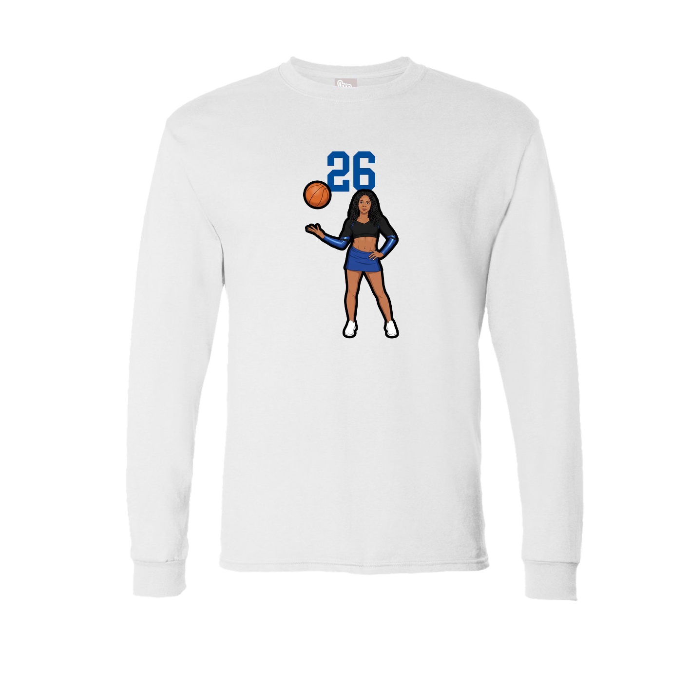 Long Sleeve Tee — Number Top in White