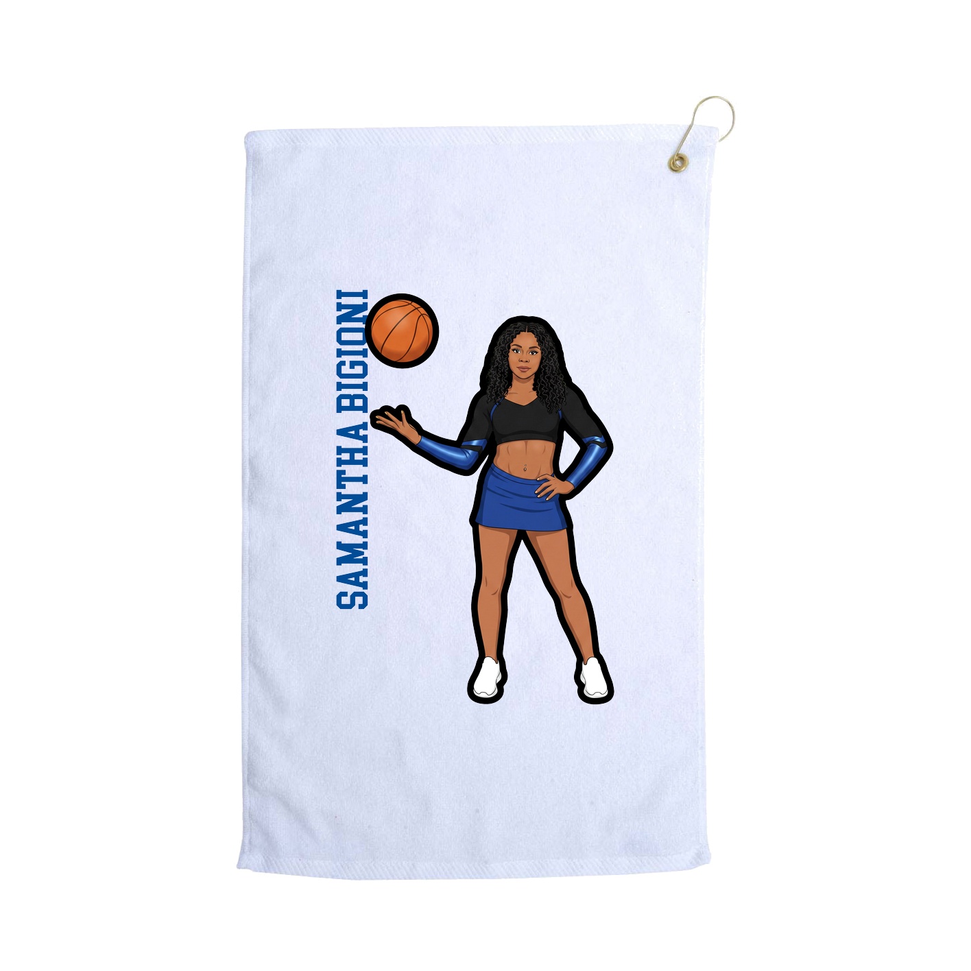 Golf Towel — Name Vertical in White