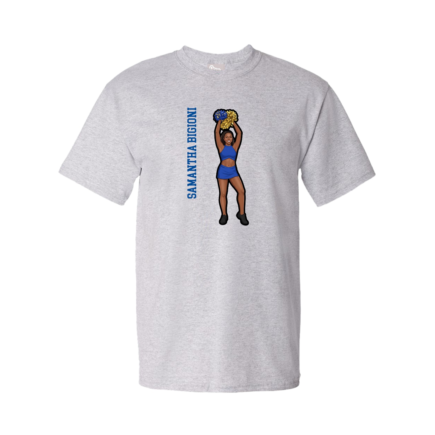 Tee — Name Vertical in Grey