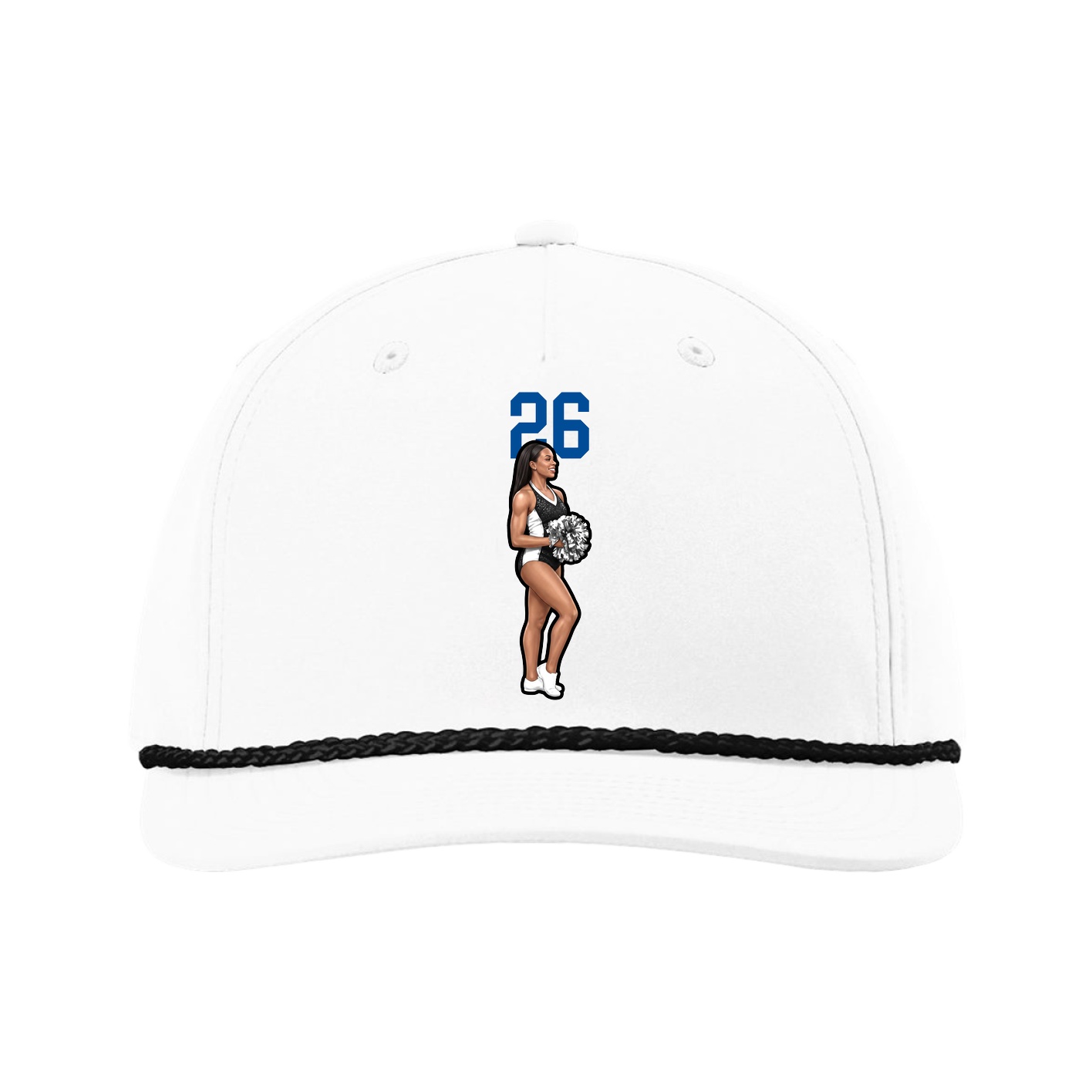 Five-Panel Classic Rope Cap — Number Top in White