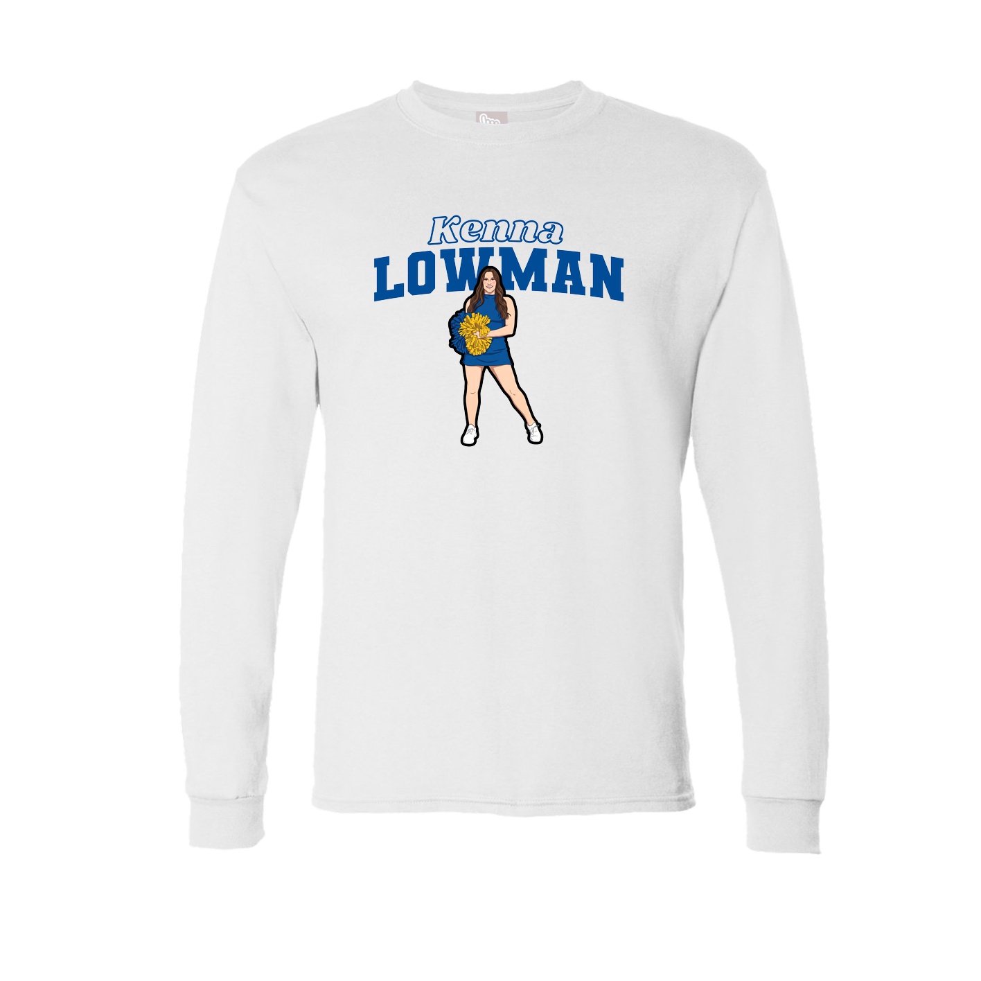 Long Sleeve Tee — Name Arch in White