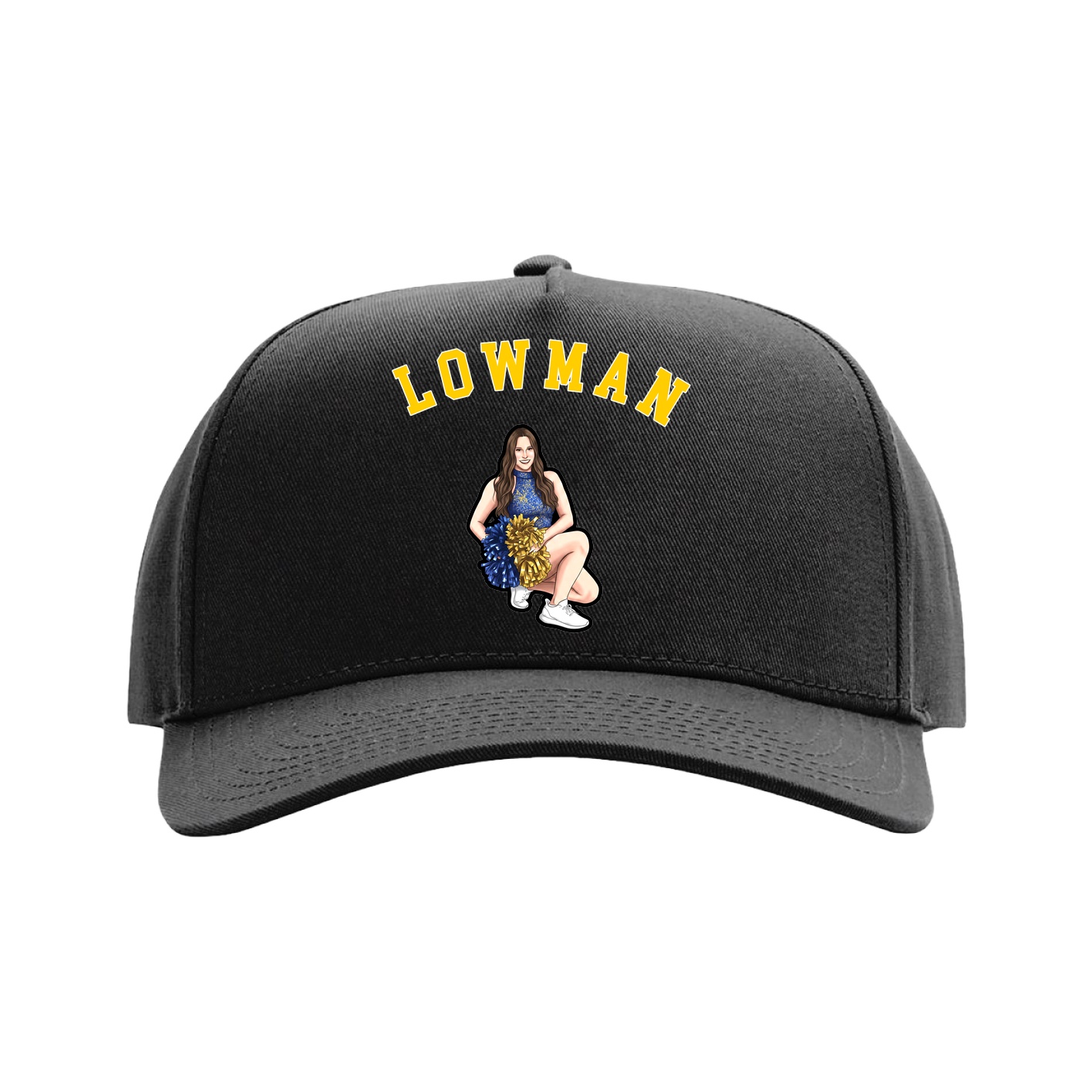 Full Fabric Five-Panel Champ Cap — Shirsey Arch in Black