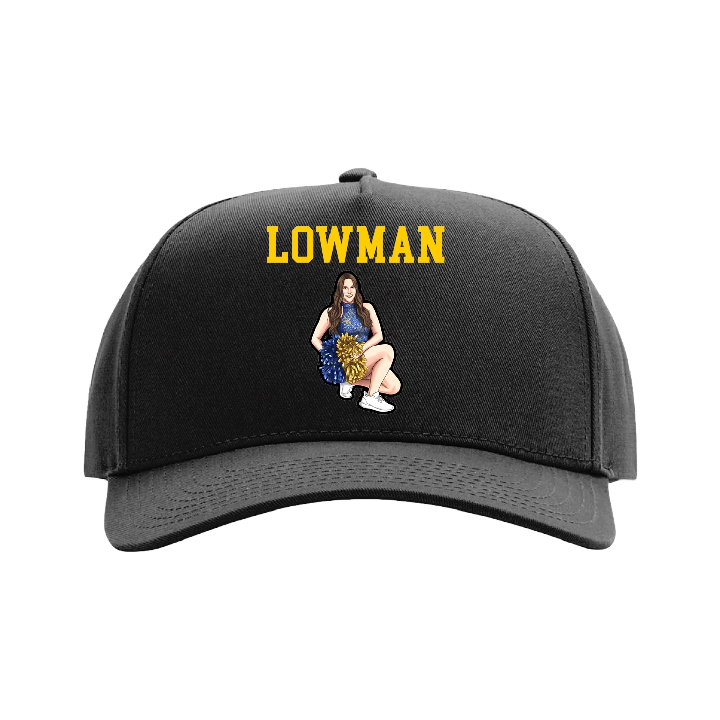 Full Fabric Five-Panel Champ Cap — Shirsey in Black