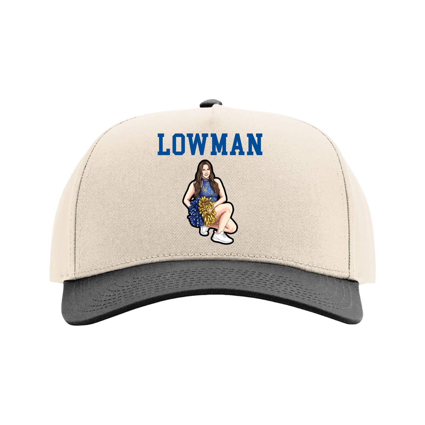 Full Fabric Five-Panel Champ Cap — Shirsey in Cream/Black