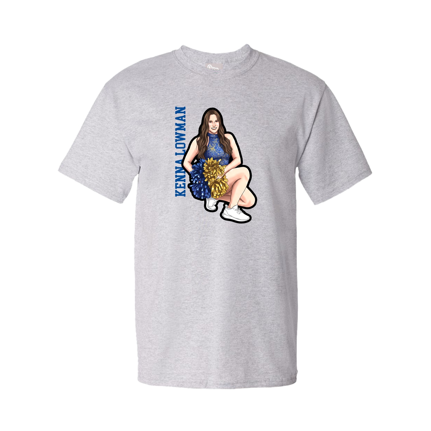 Youth Tee — Name Vertical in Grey