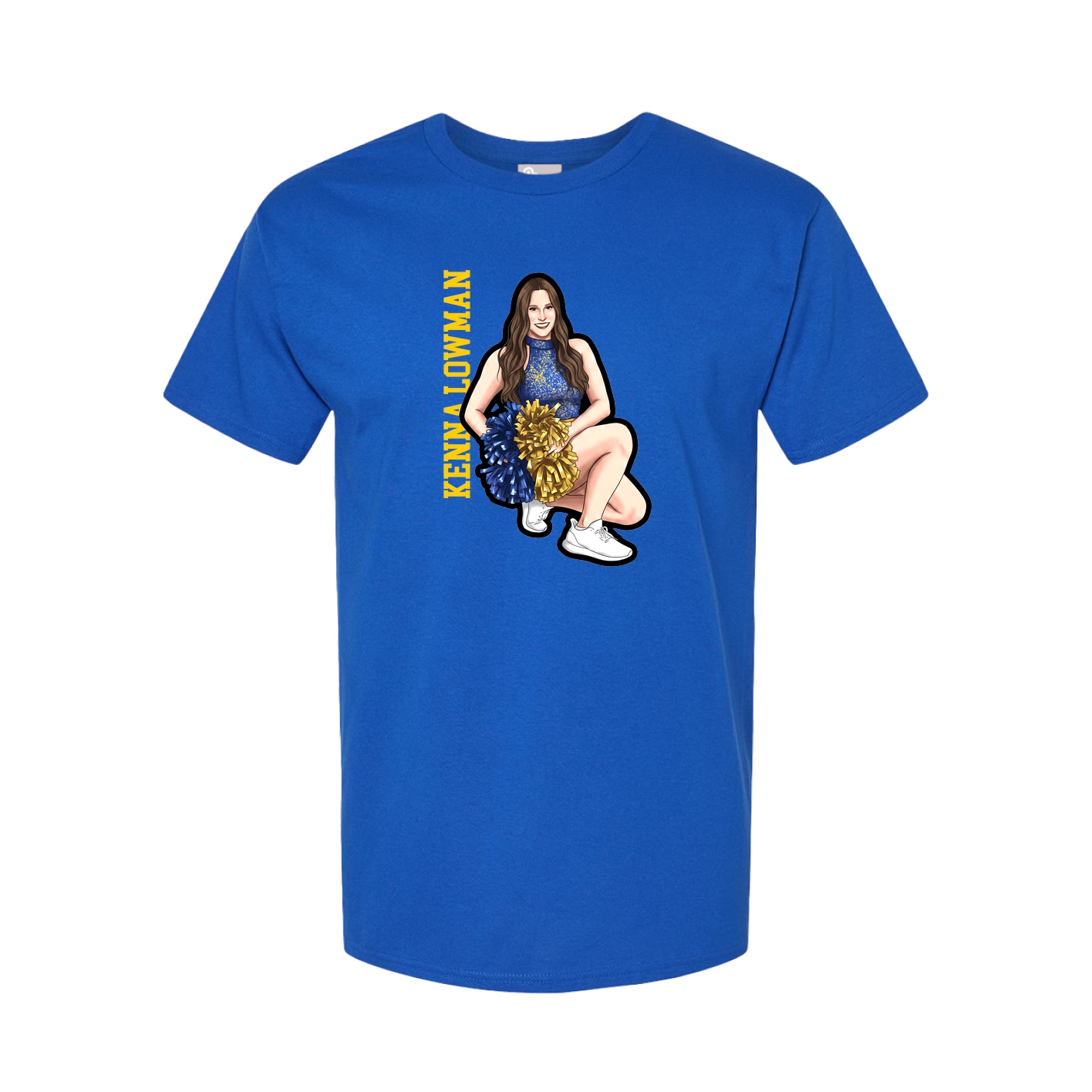 Youth Tee — Name Vertical in Royal