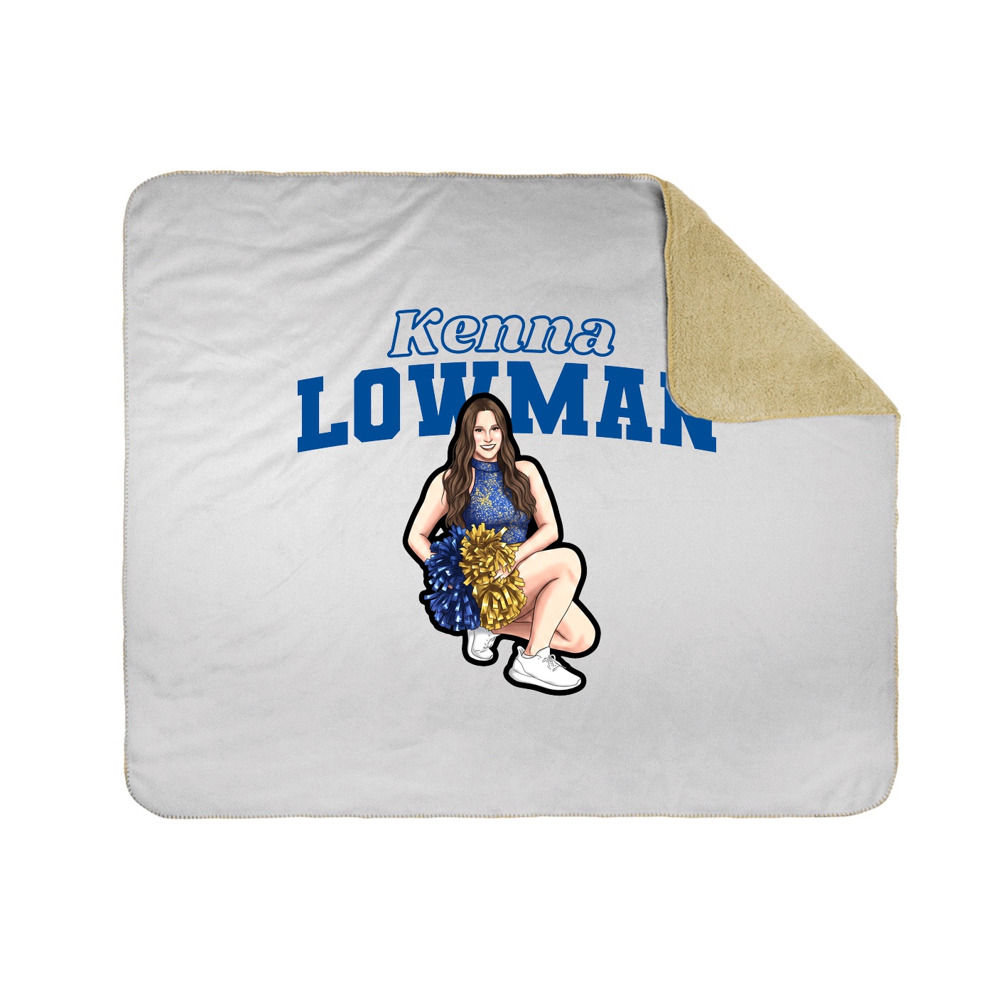 Throw Blanket — Name Arch in White
