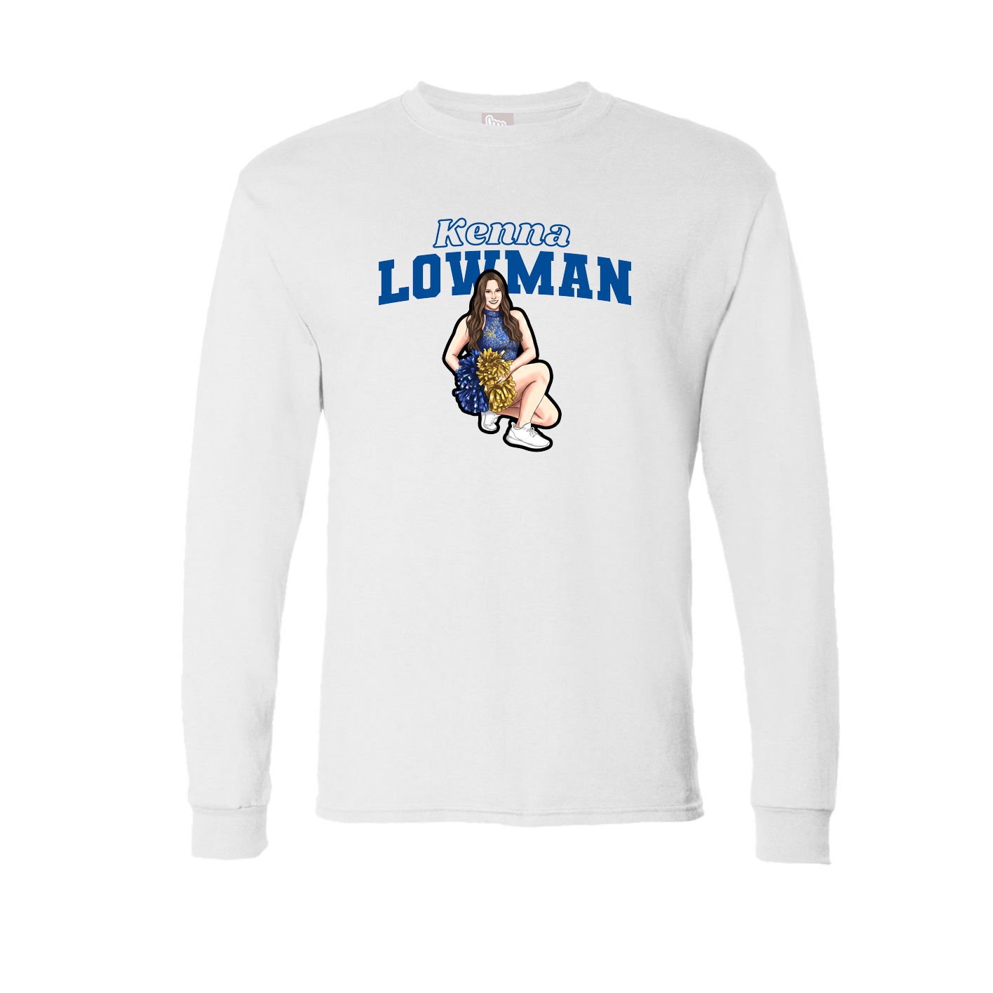 Long Sleeve Tee — Name Arch in White