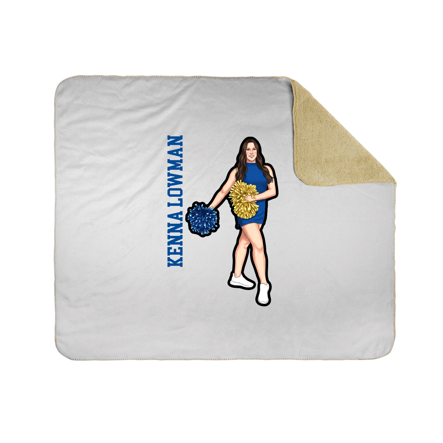 Throw Blanket — Name Vertical in White