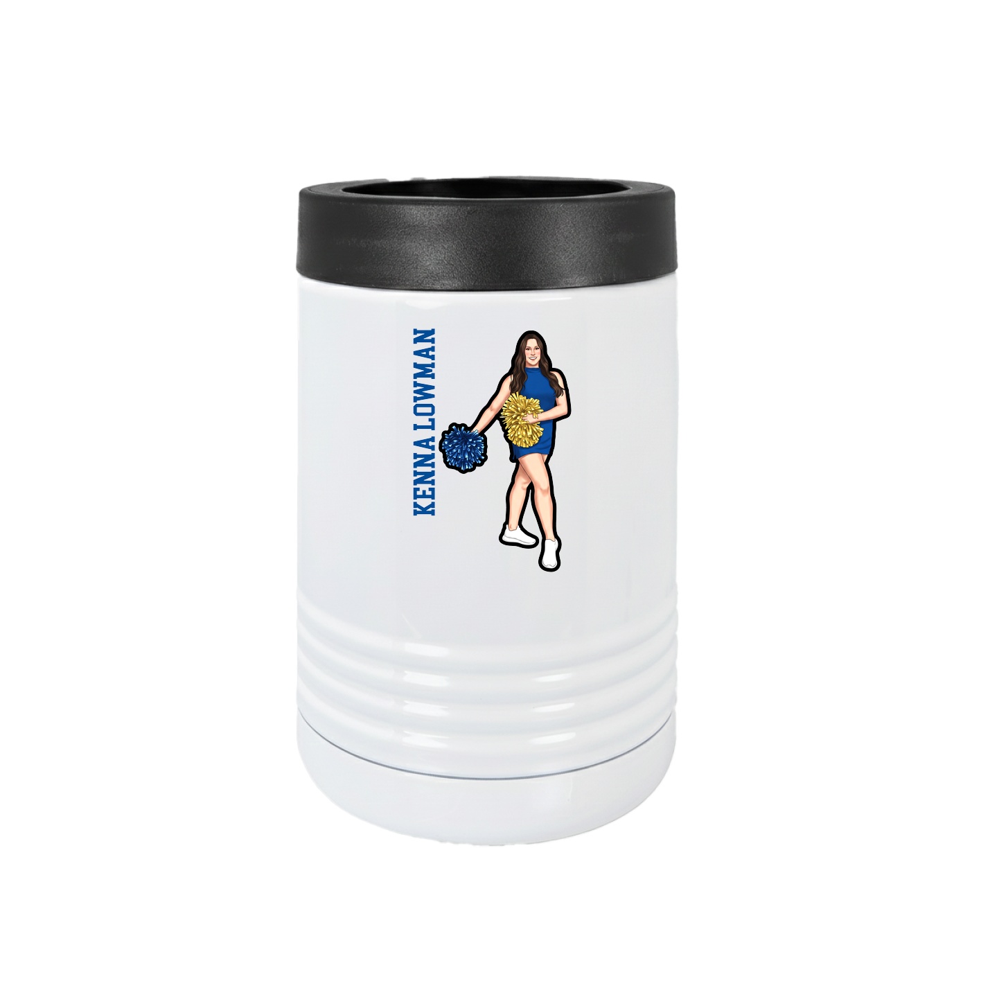 Beverage Holder — Name Vertical in White