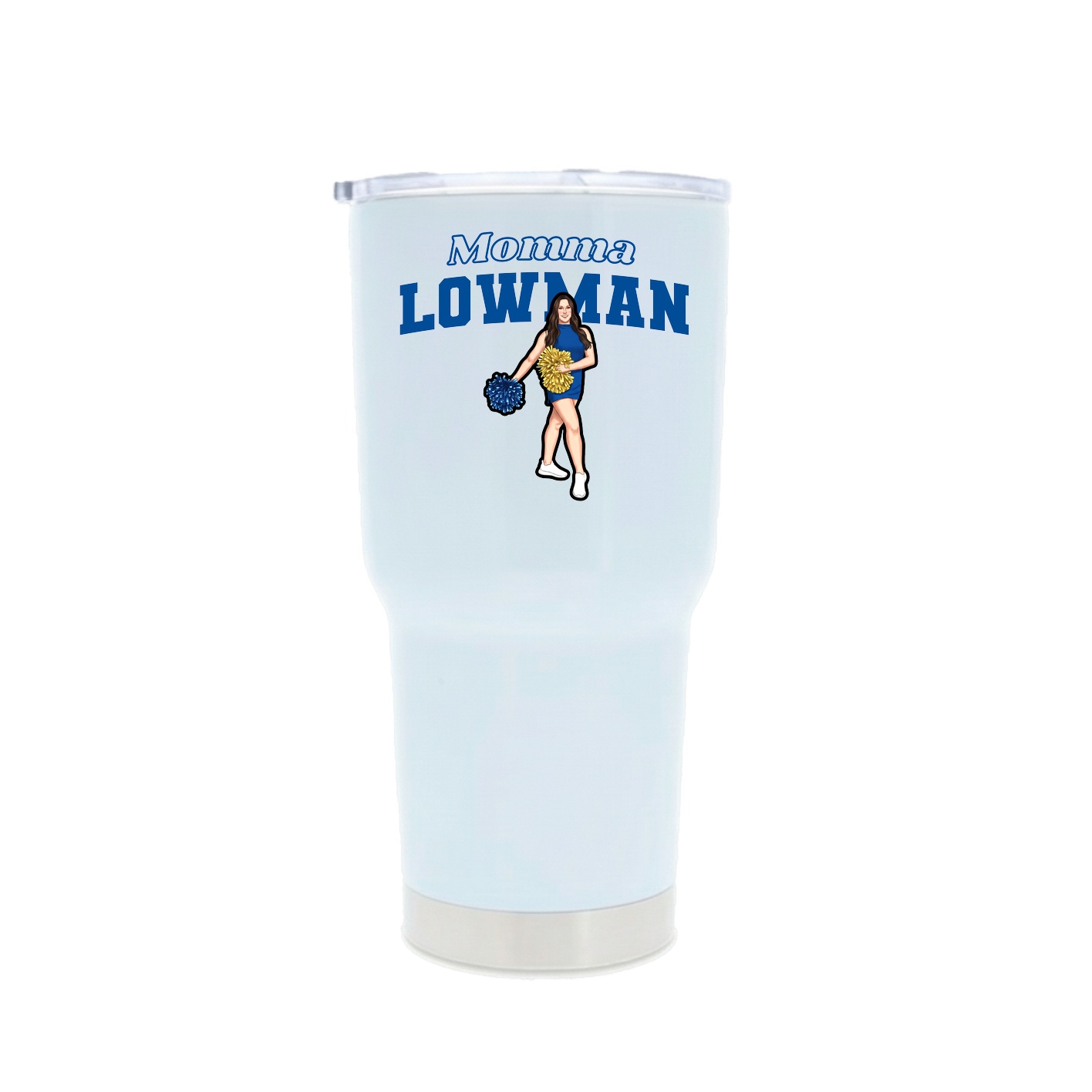 30oz Stainless Steel Tumbler — Mothers Day Block in White