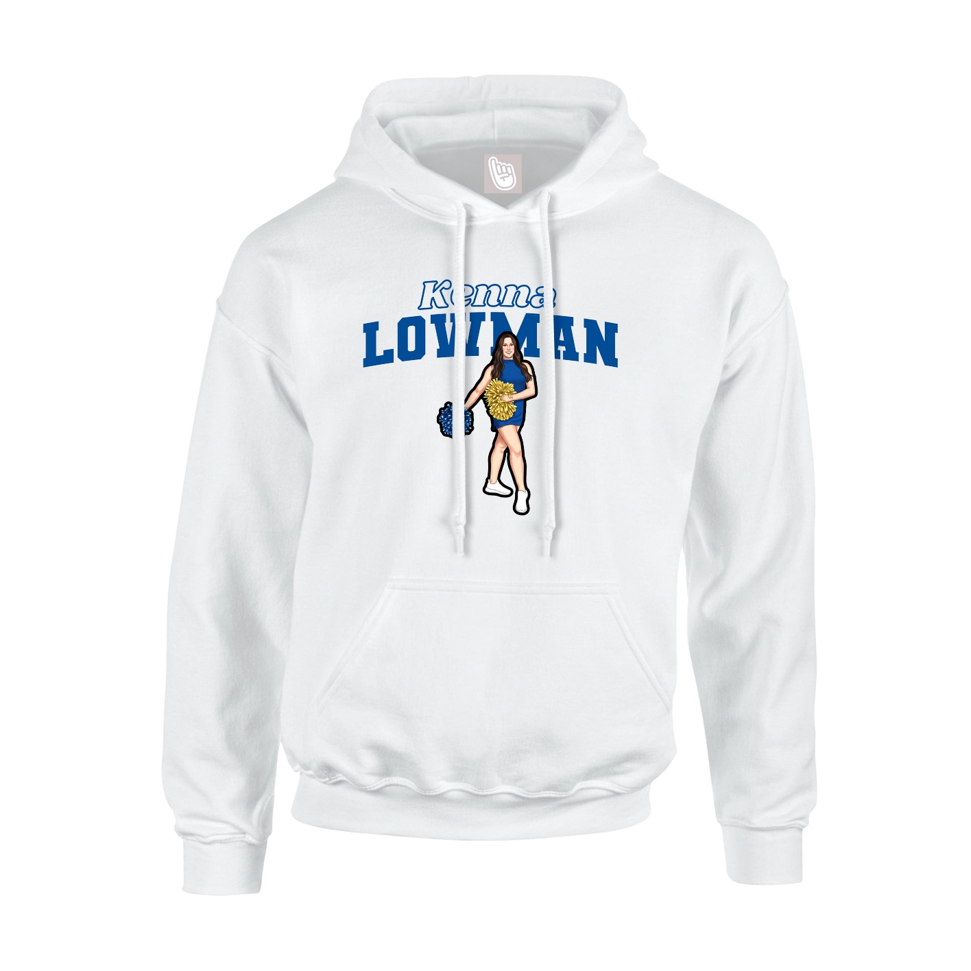 Youth Hoodie — Name Arch in White