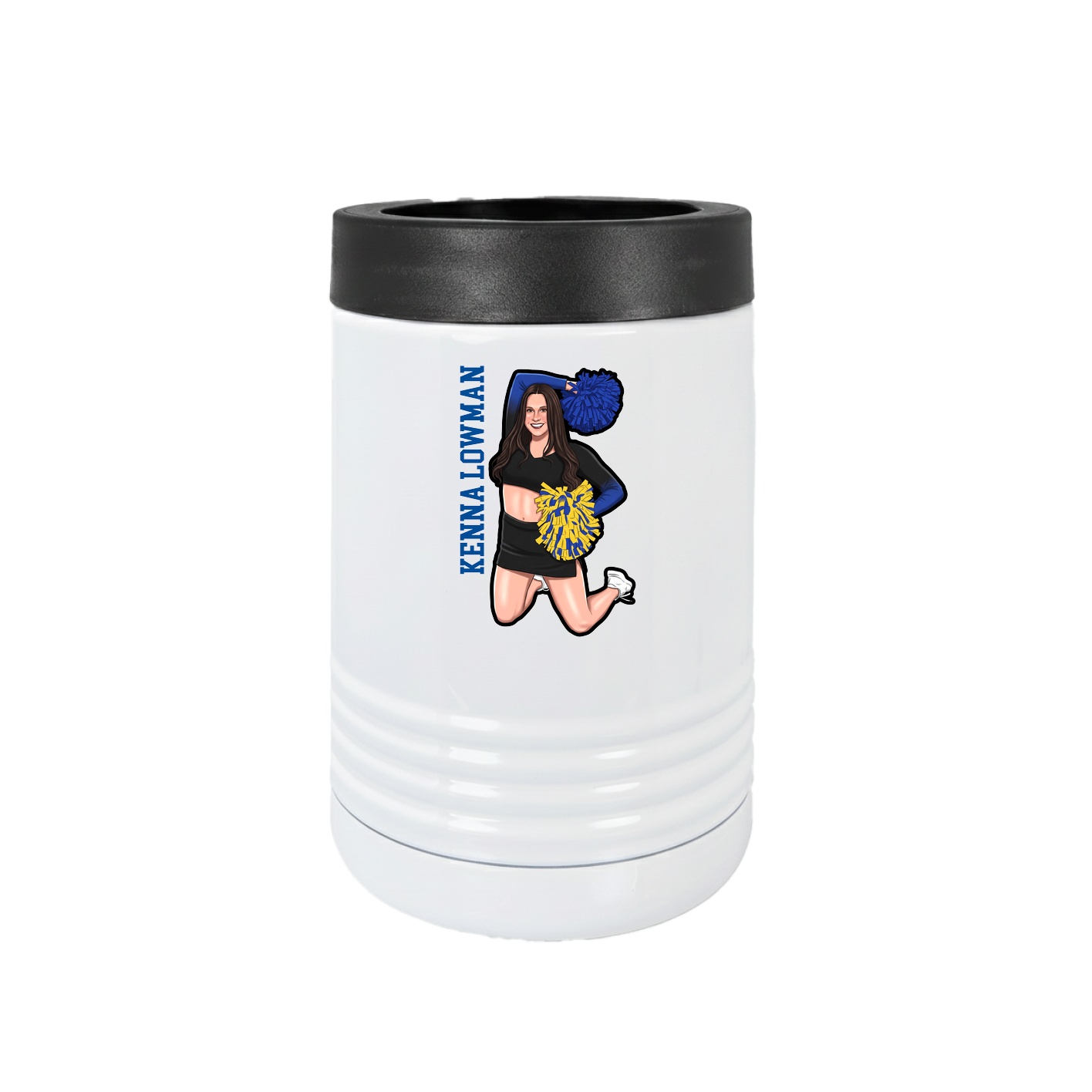 Beverage Holder — Name Vertical in White
