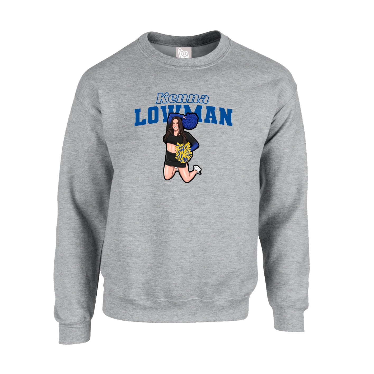 Fleece Crew — Name Arch in Grey