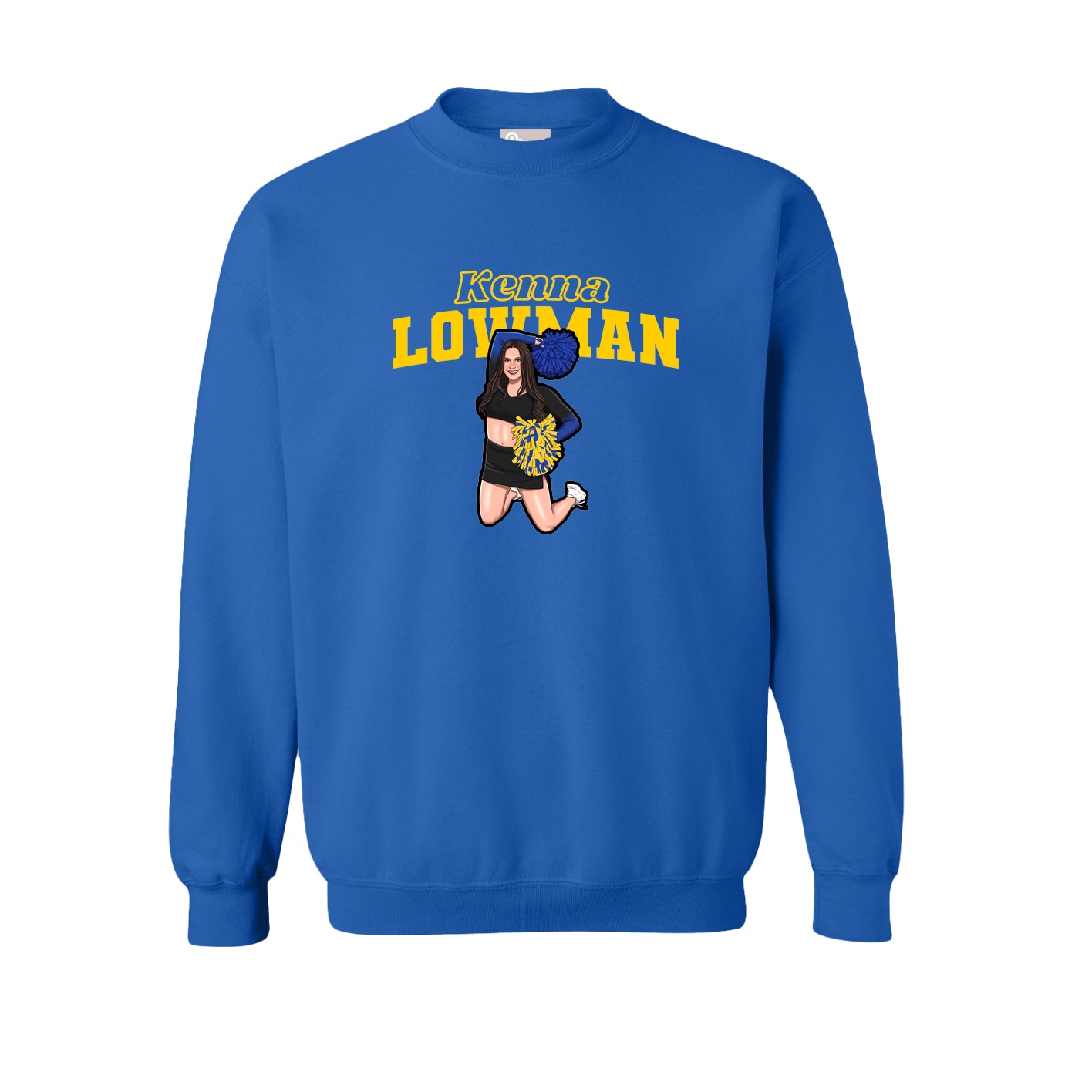 Fleece Crew — Name Arch in Royal