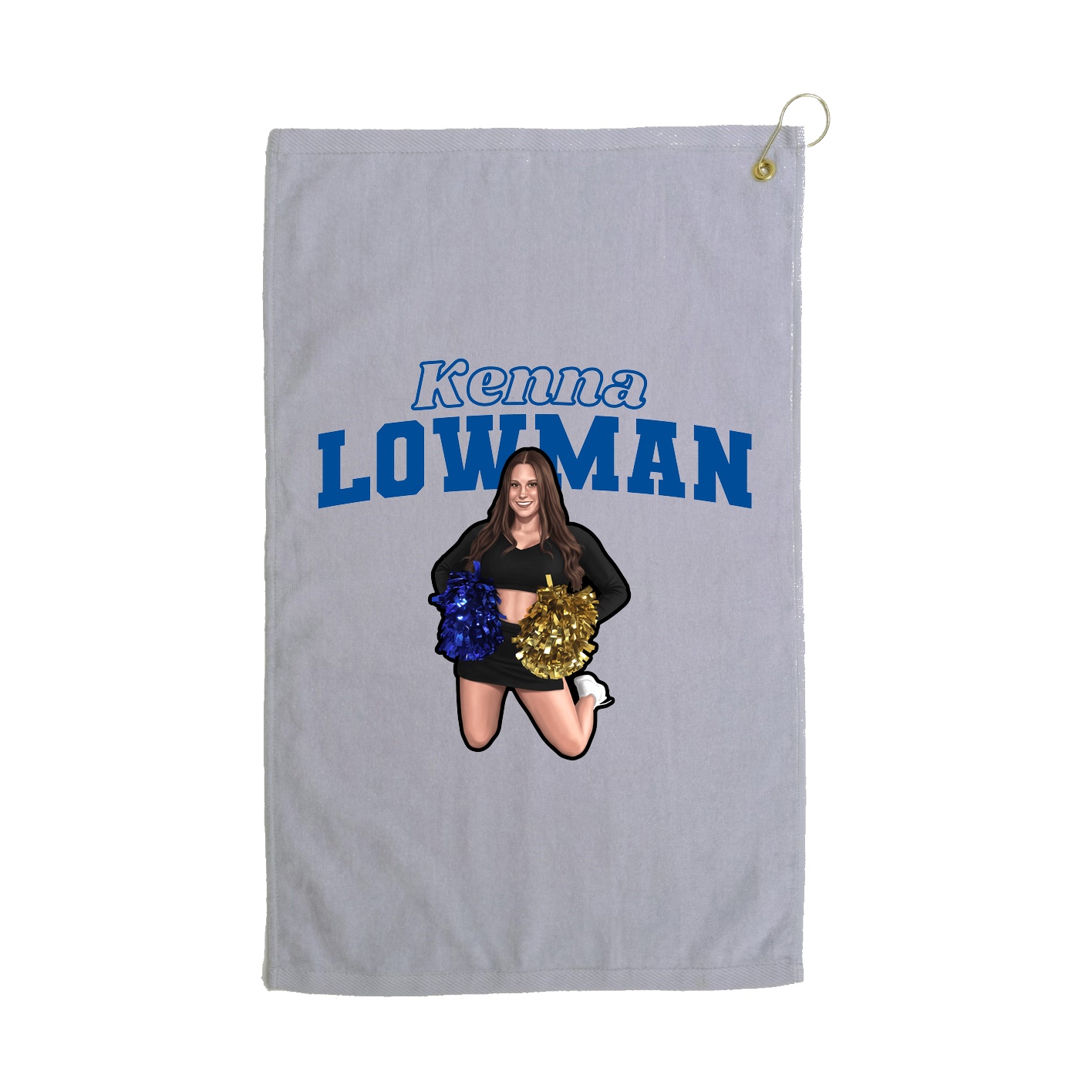 Golf Towel — Name Arch in Grey