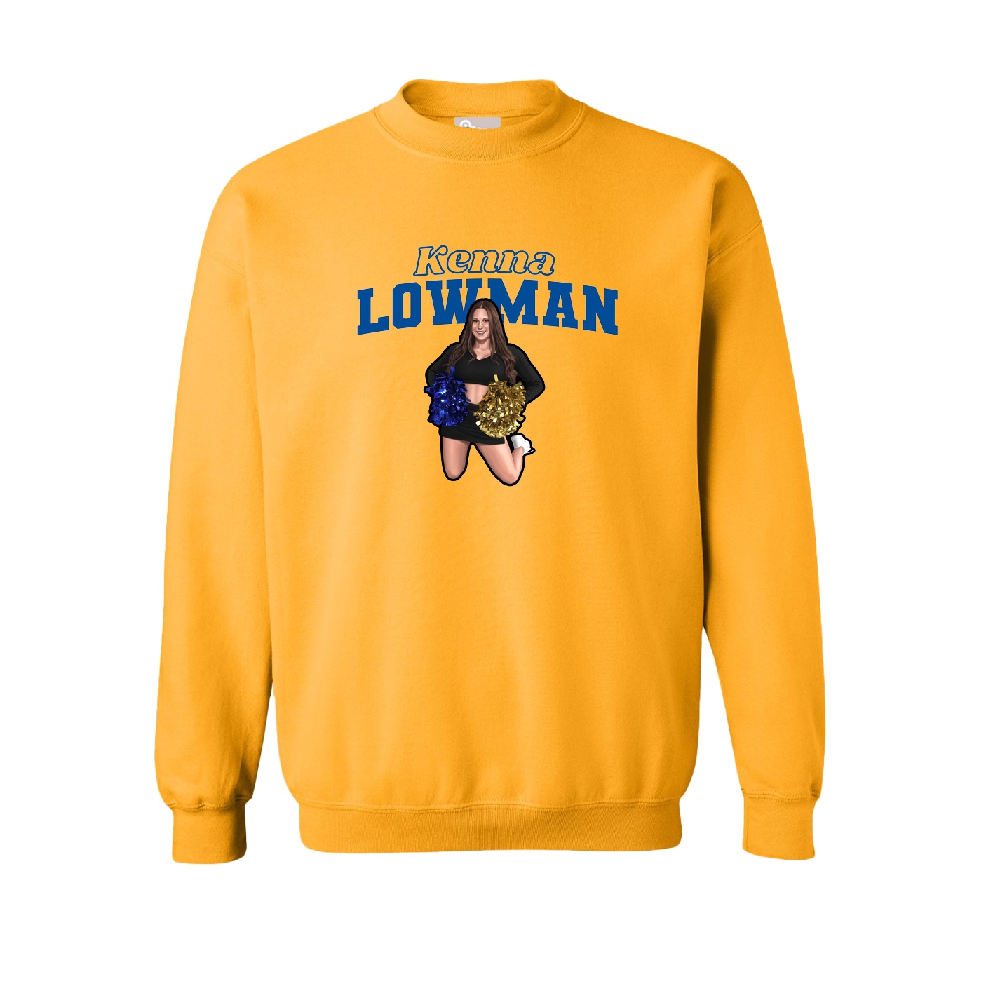 Fleece Crew — Name Arch in Gold