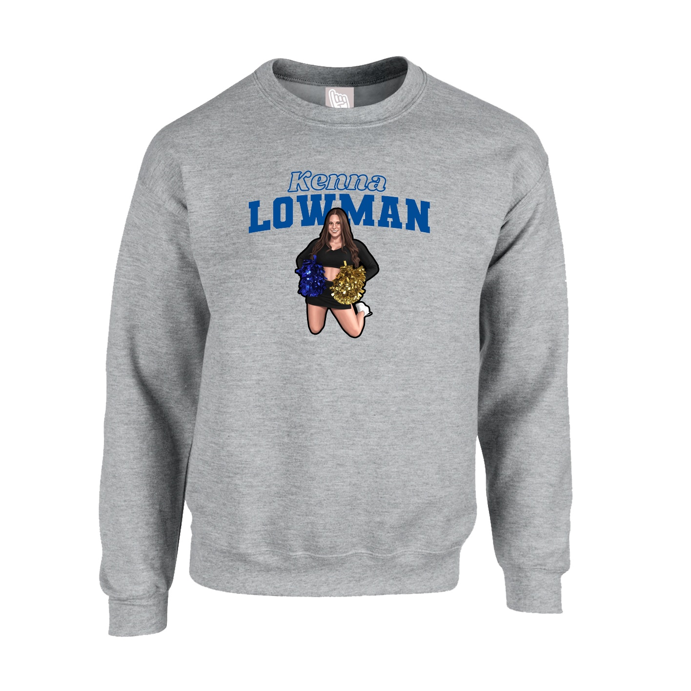 Fleece Crew — Name Arch in Grey