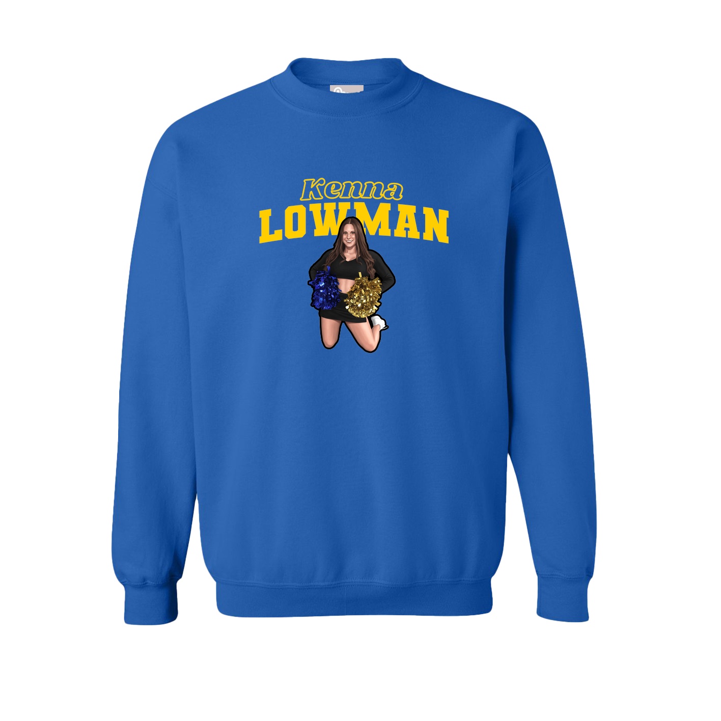 Fleece Crew — Name Arch in Royal