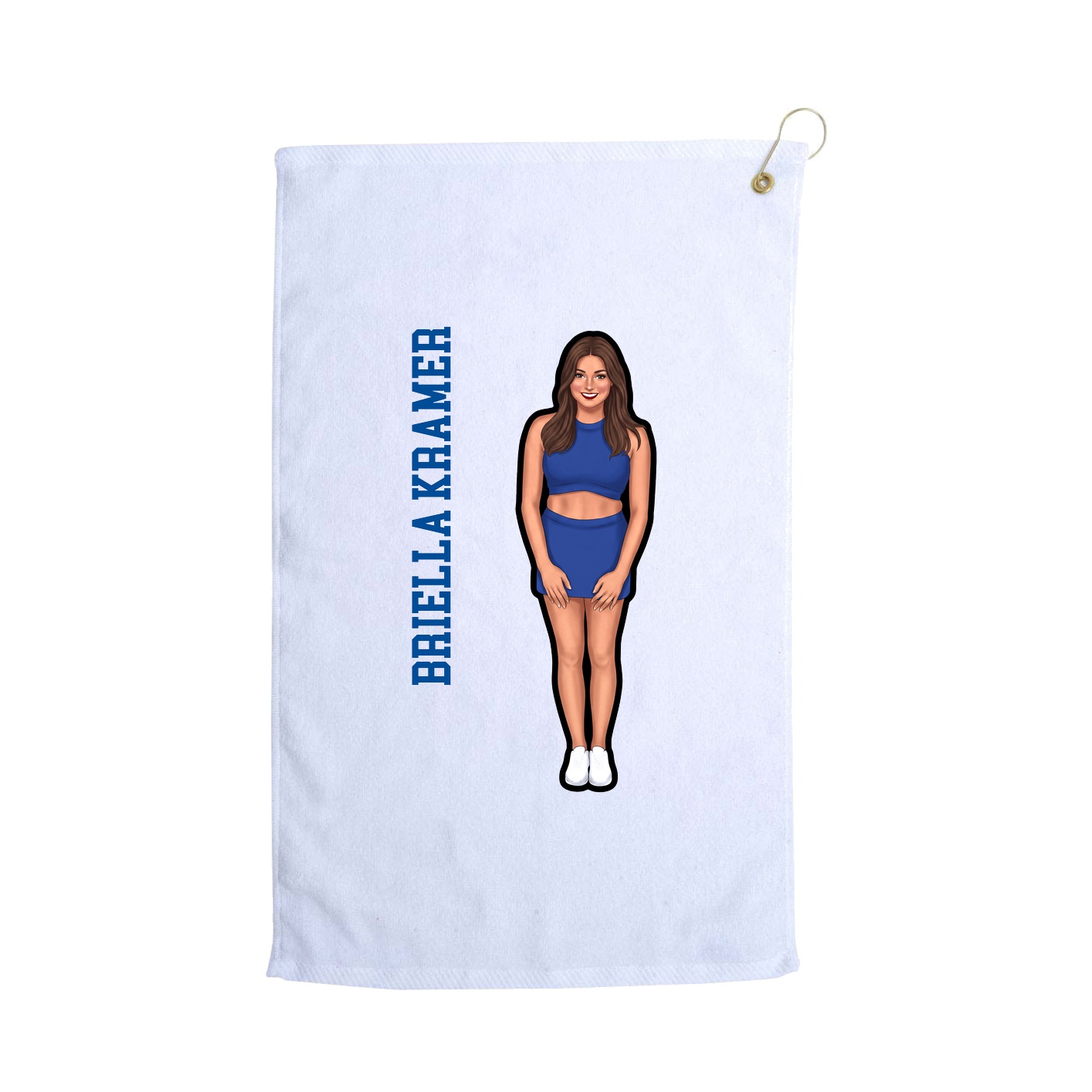 Golf Towel — Name Vertical in White