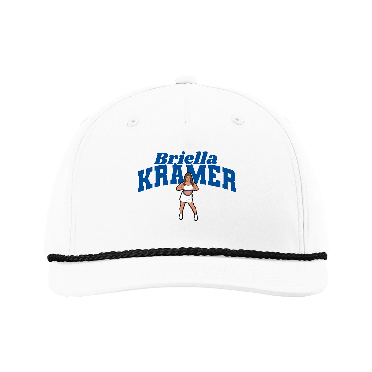 Five-Panel Classic Rope Cap — Signature Arch in White