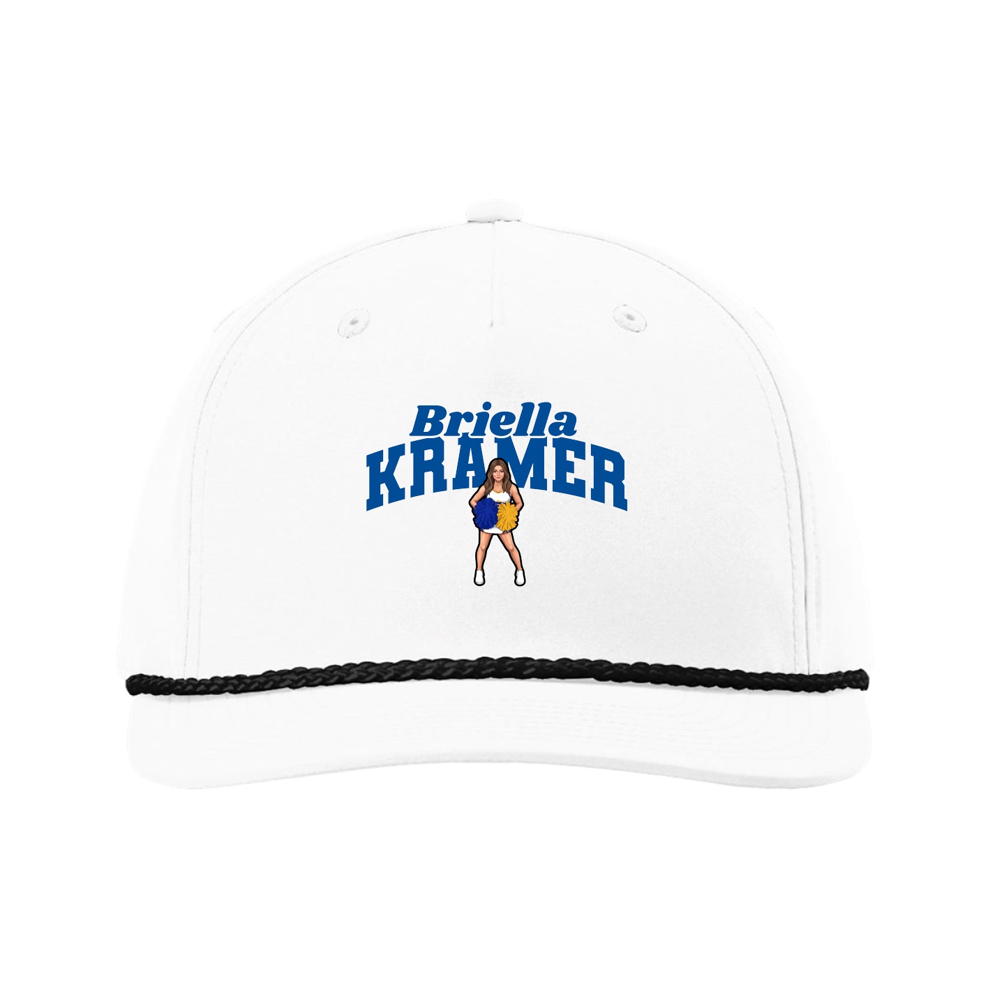Five-Panel Classic Rope Cap — Signature Arch in White