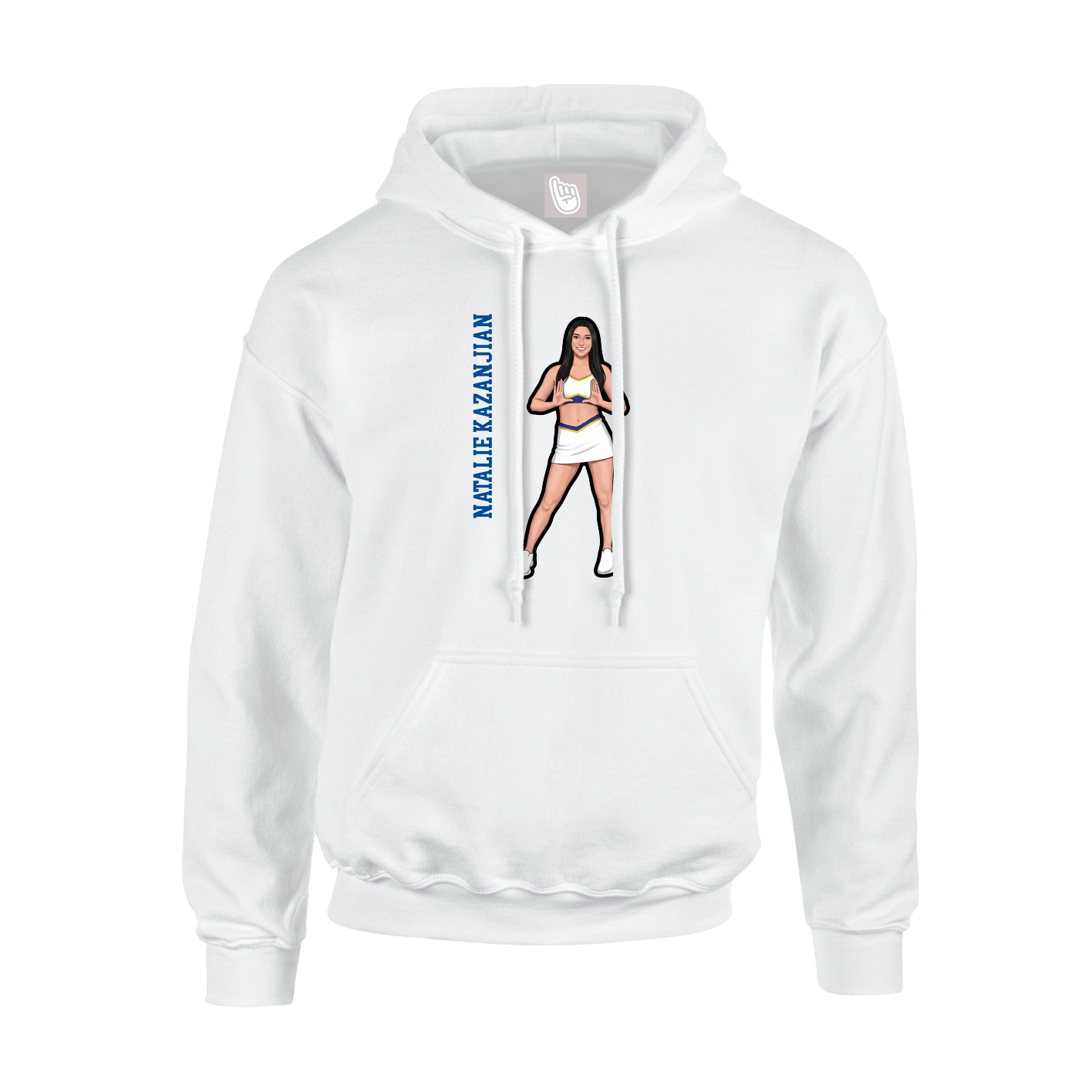 Youth Hoodie — Name Vertical in White