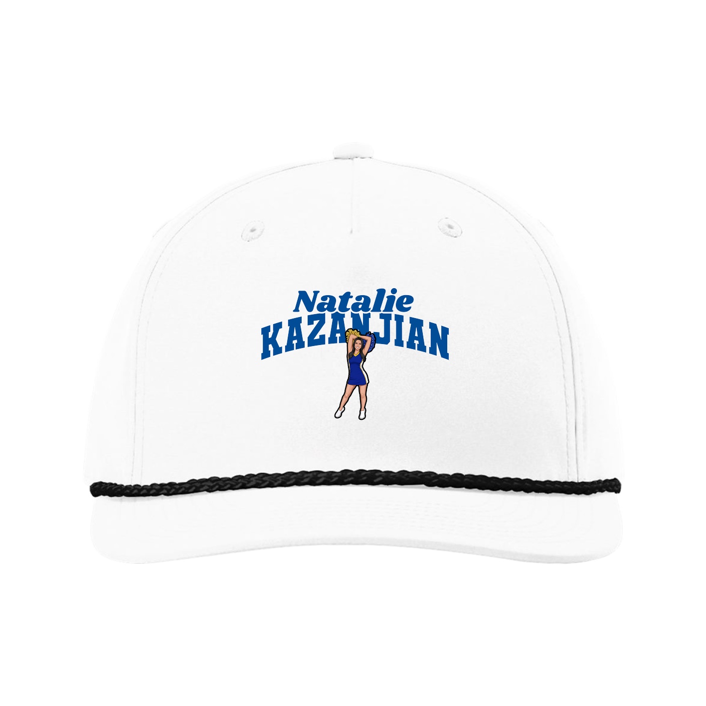 Five-Panel Classic Rope Cap — Signature Arch in White