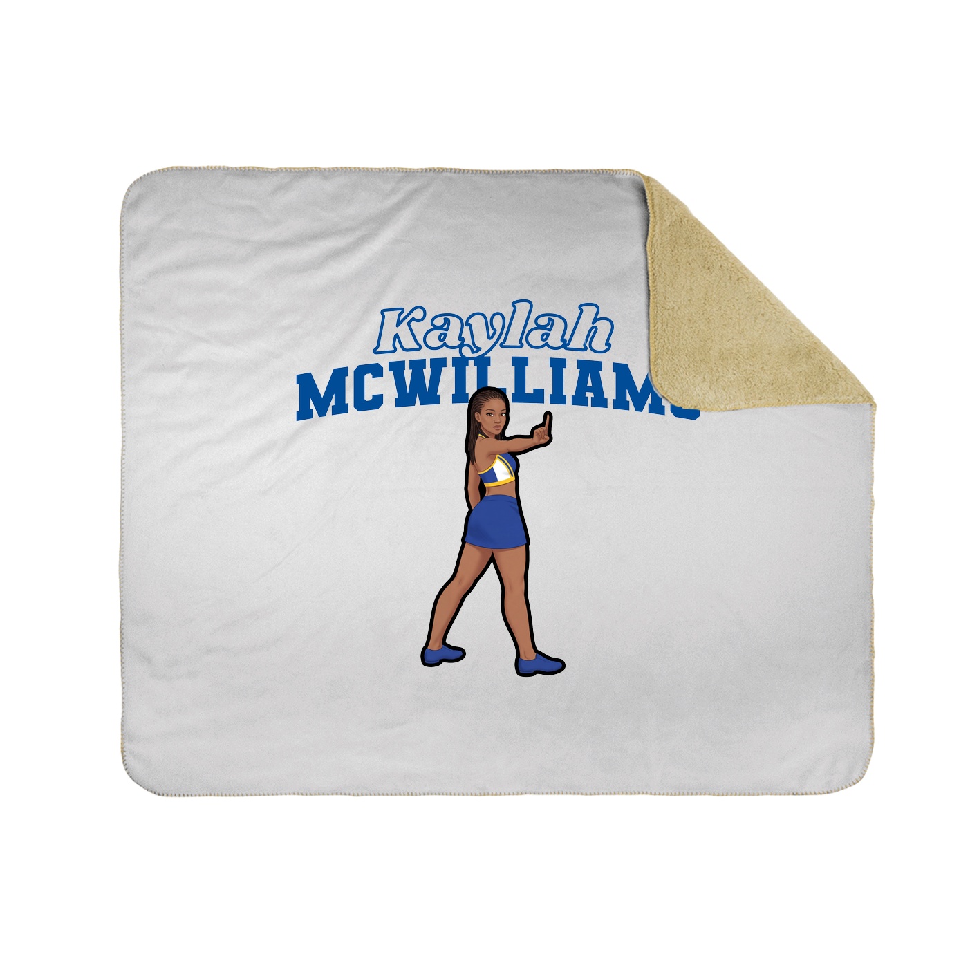 Throw Blanket — Name Arch in White