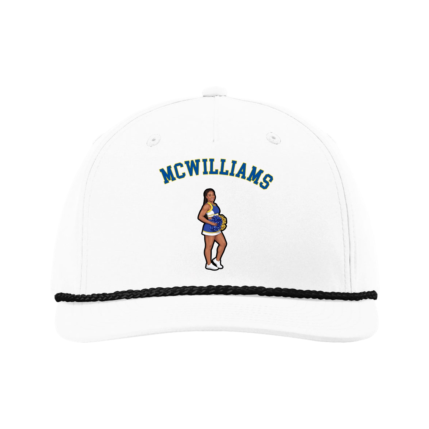 Five-Panel Classic Rope Cap — Shirsey Arch in White
