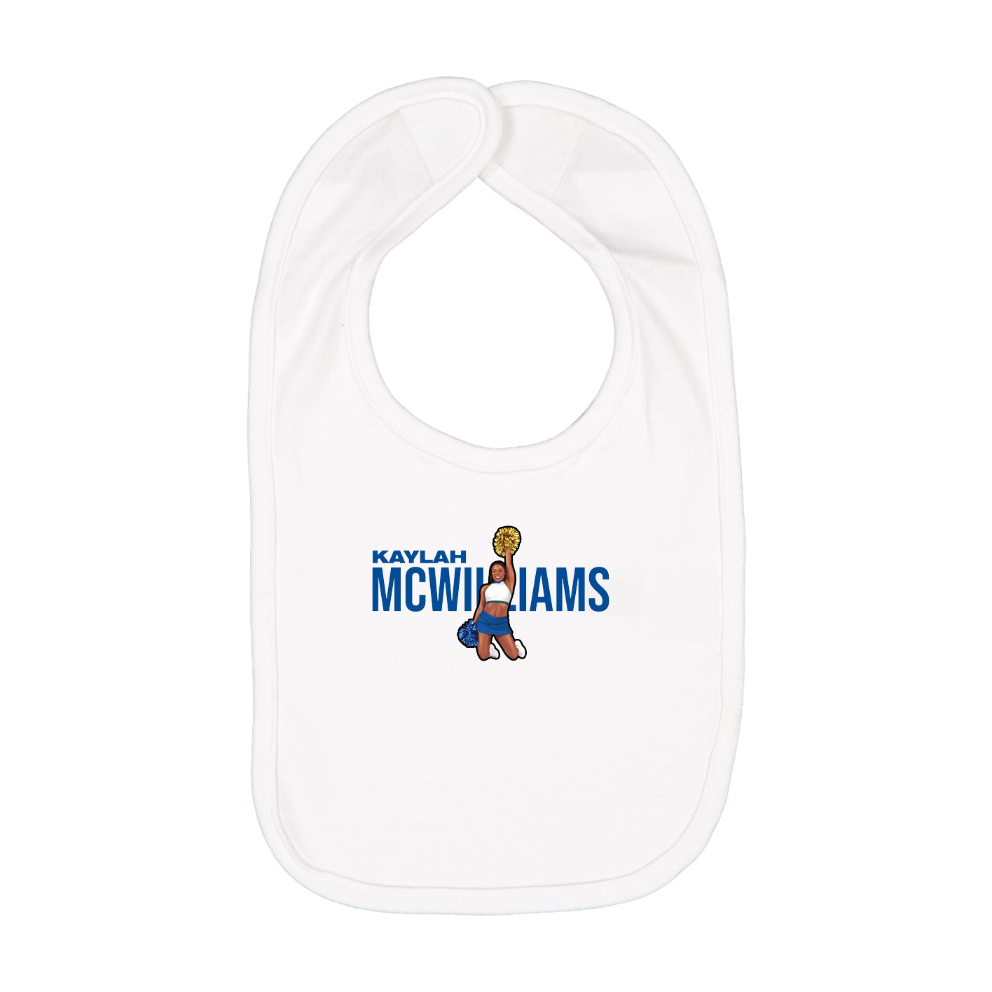 Infant Bib — Player Name in White