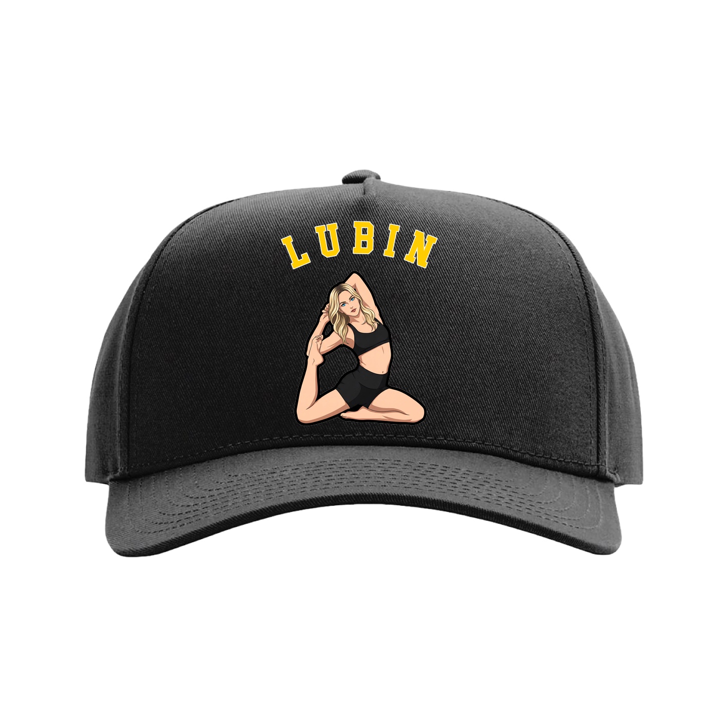 Full Fabric Five-Panel Champ Cap — Shirsey Arch in Black